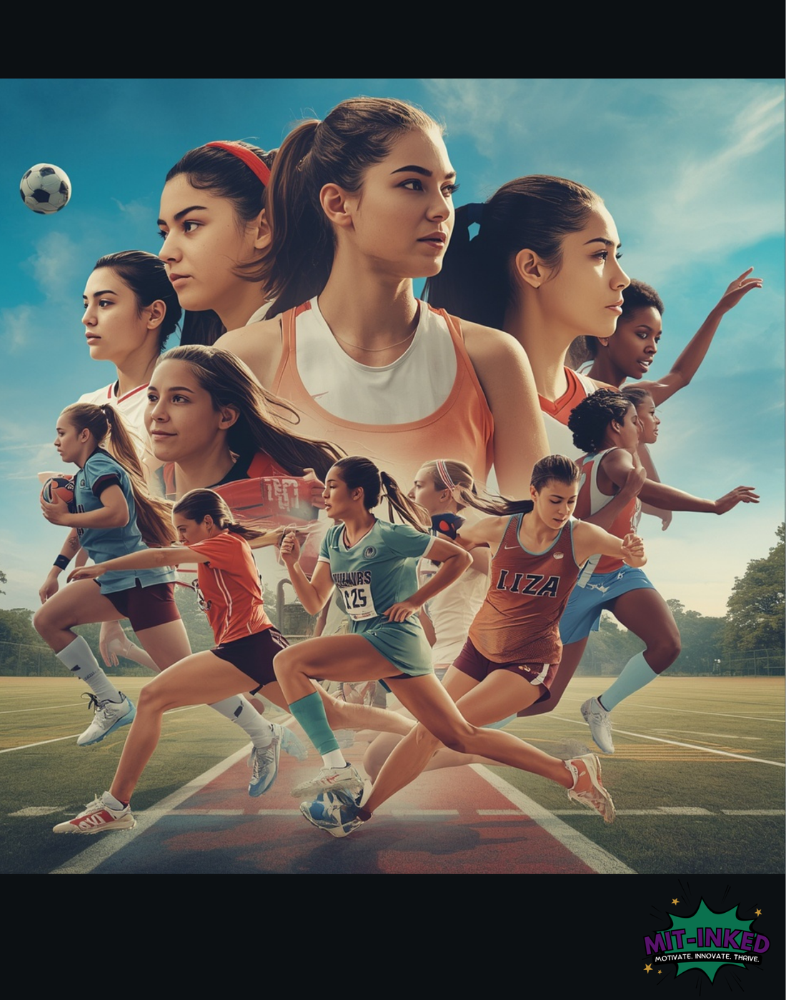 Blog on Shaping The Female Student-Athlete’s Blueprint to Winning at MIT-Inked.com.  AI Generated Image