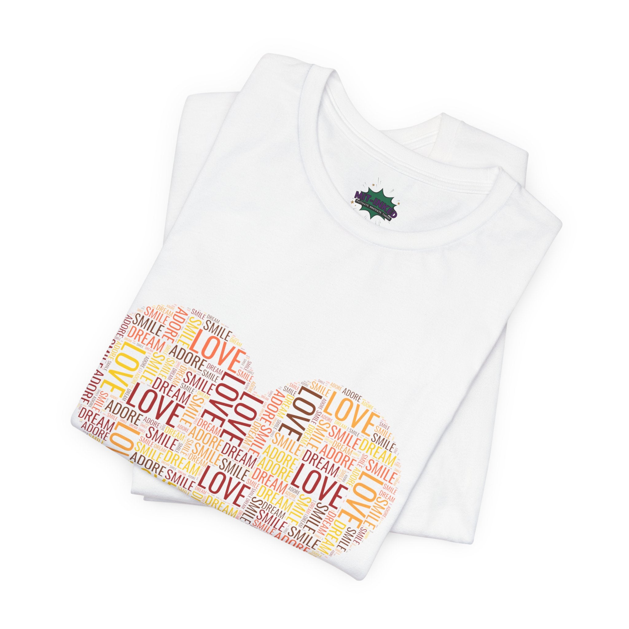 Love Word Cloud Heart T-Shirt | Premium Soft Graphic Tee MIT-Inked