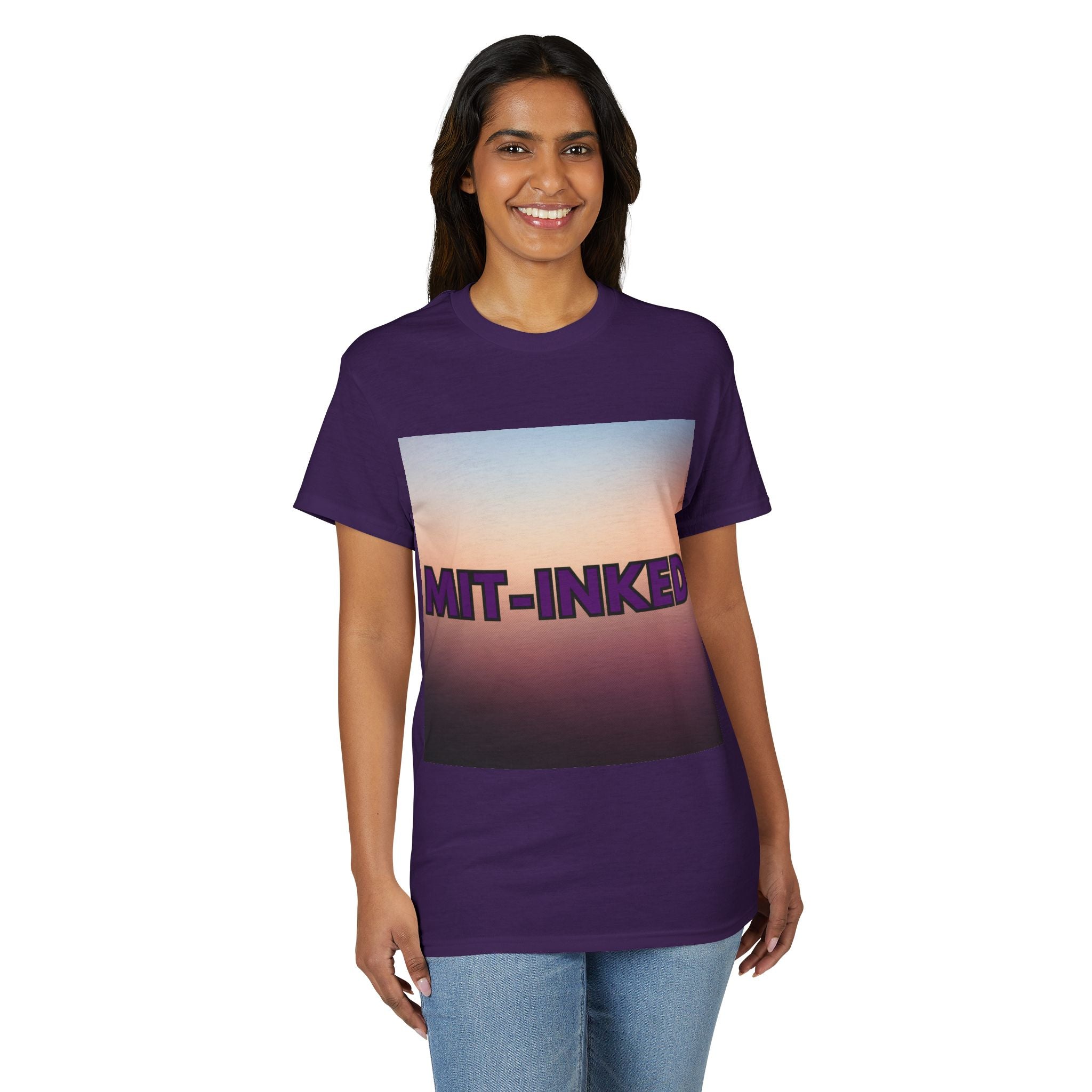 MIT-Inked Sunset T-Shirt | Retro Gradient Graphic Tee Printify