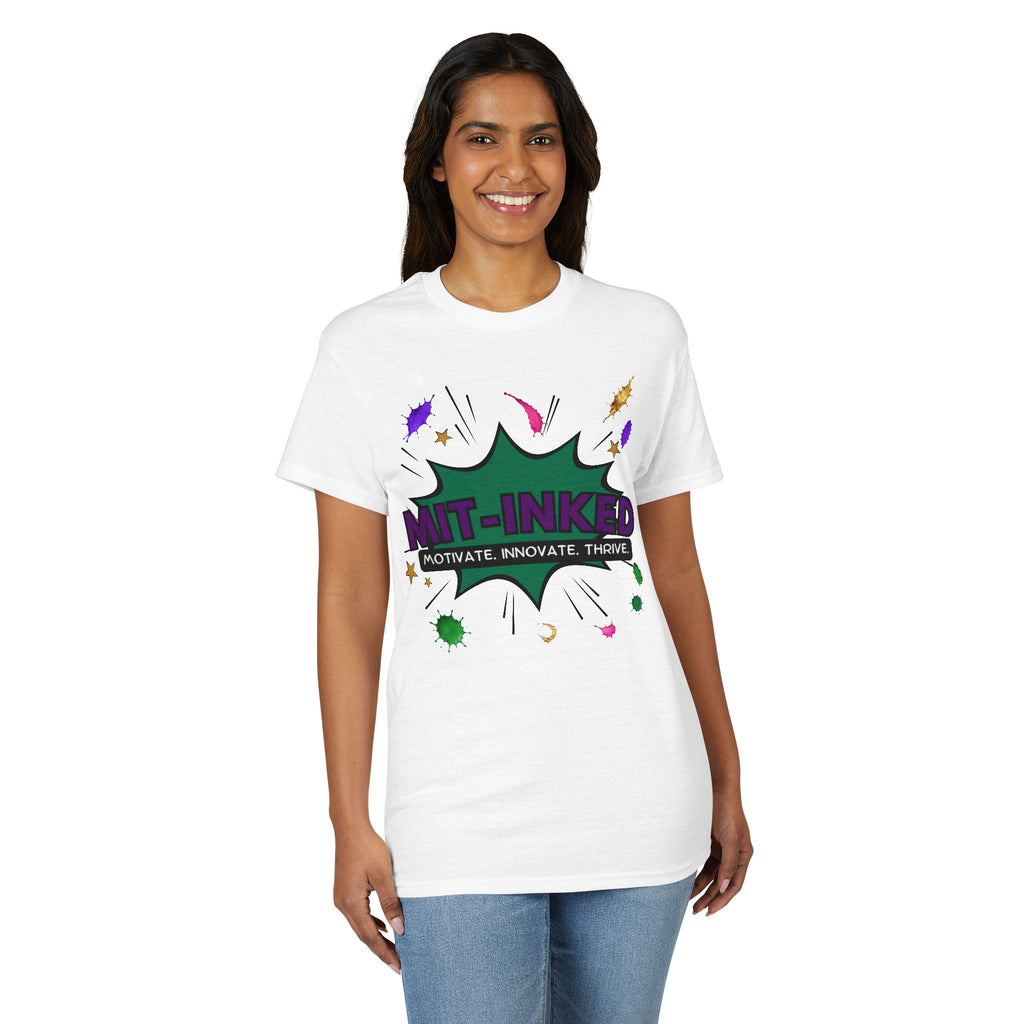 MIT-Inked Comic Art Logo T-Shirt | Motivate Innovate Thrive Graphic Tee Printify