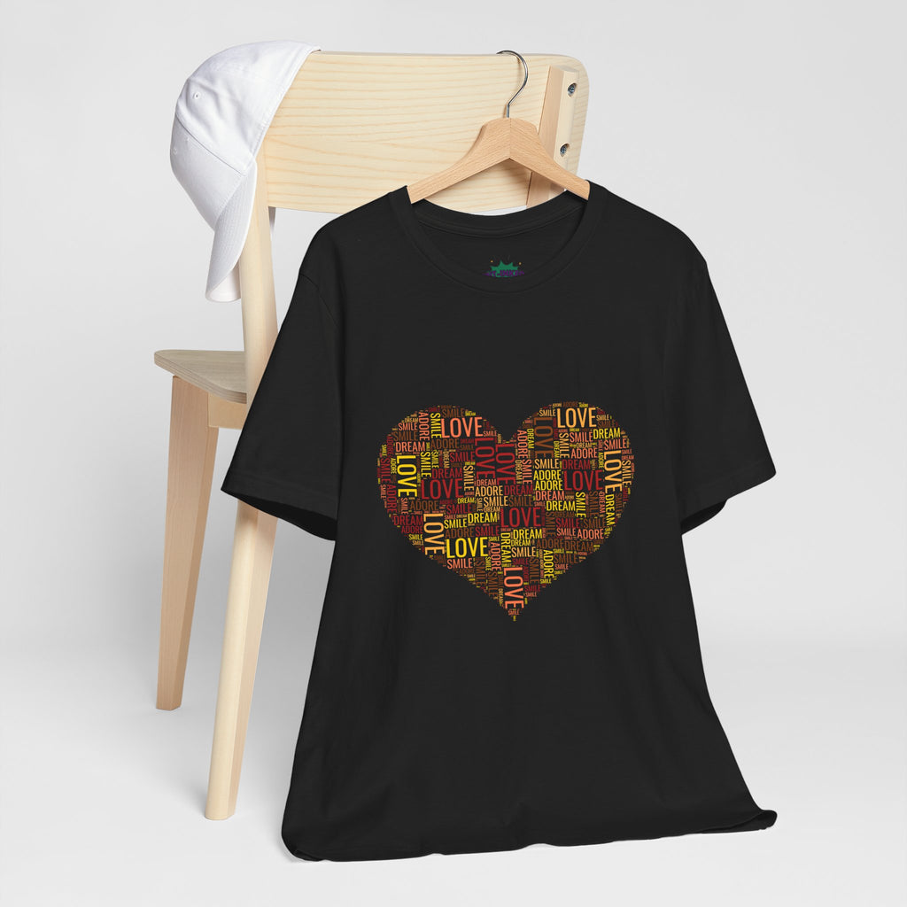 Love Word Cloud Heart T-Shirt | Premium Soft Graphic Tee MIT-Inked