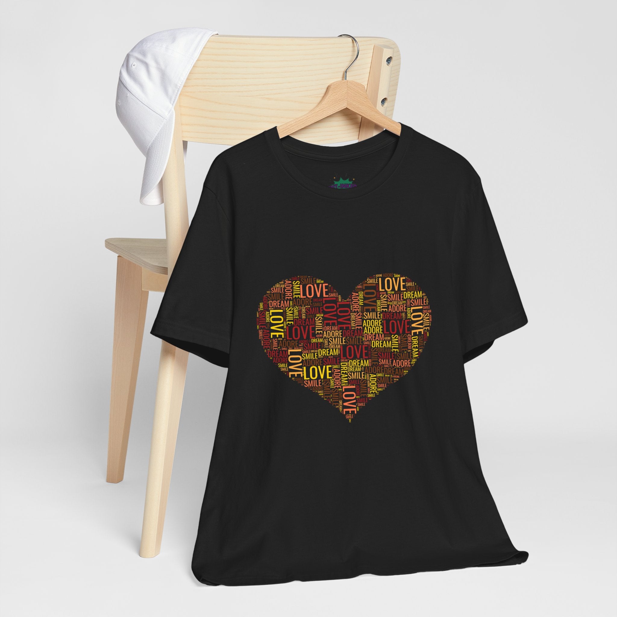 Love Word Cloud Heart T-Shirt | Premium Soft Graphic Tee MIT-Inked