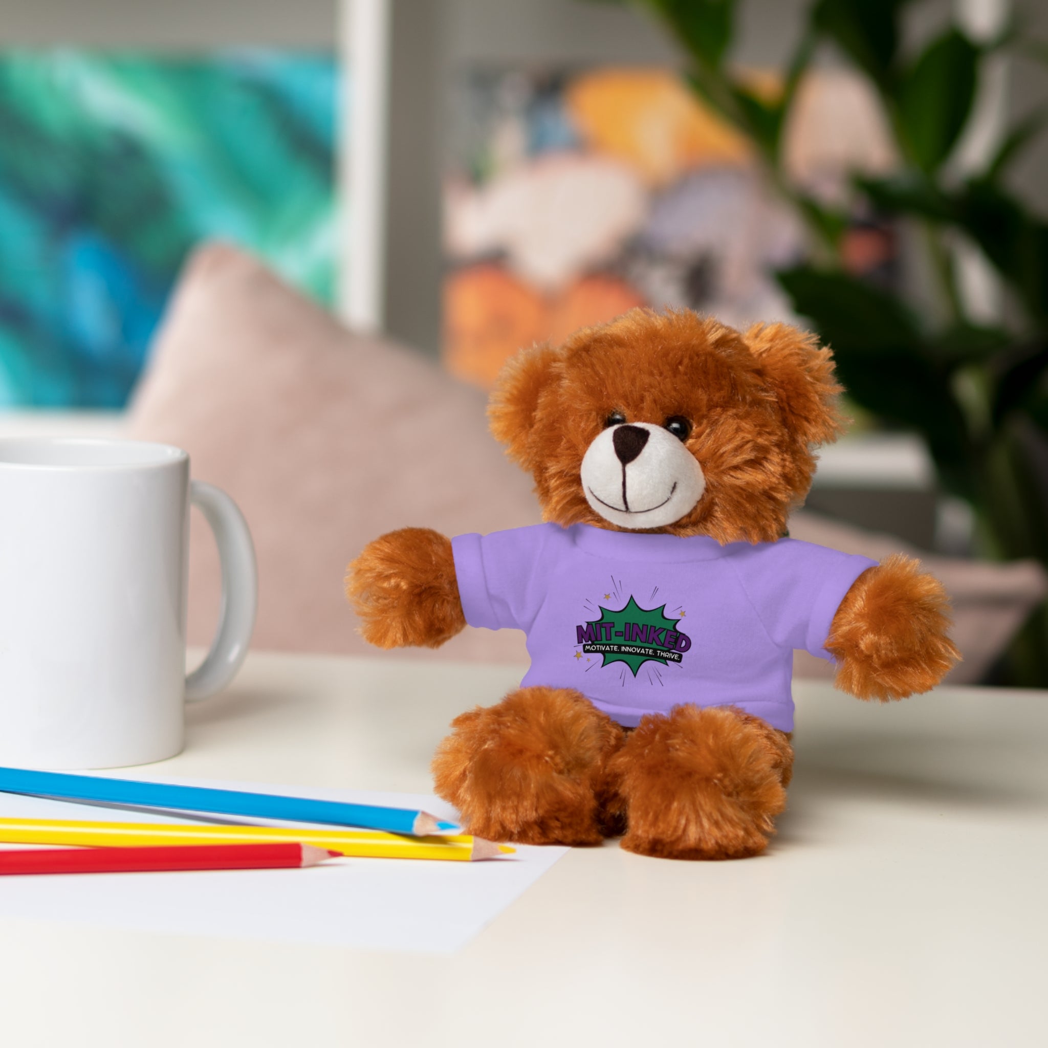 Plush Toy with MIT-Inked Graphic Tee — Cute Stuffed Animal Gift