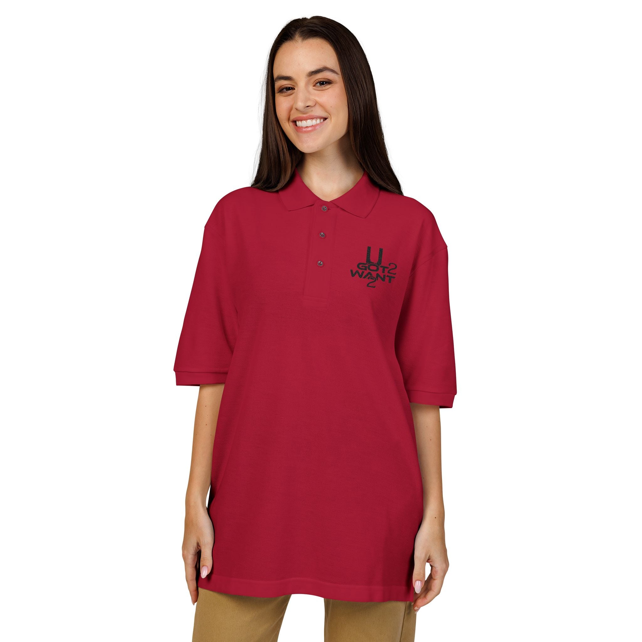 "U Got 2 Want 2" Unisex Polo Shirt (Embroidery)