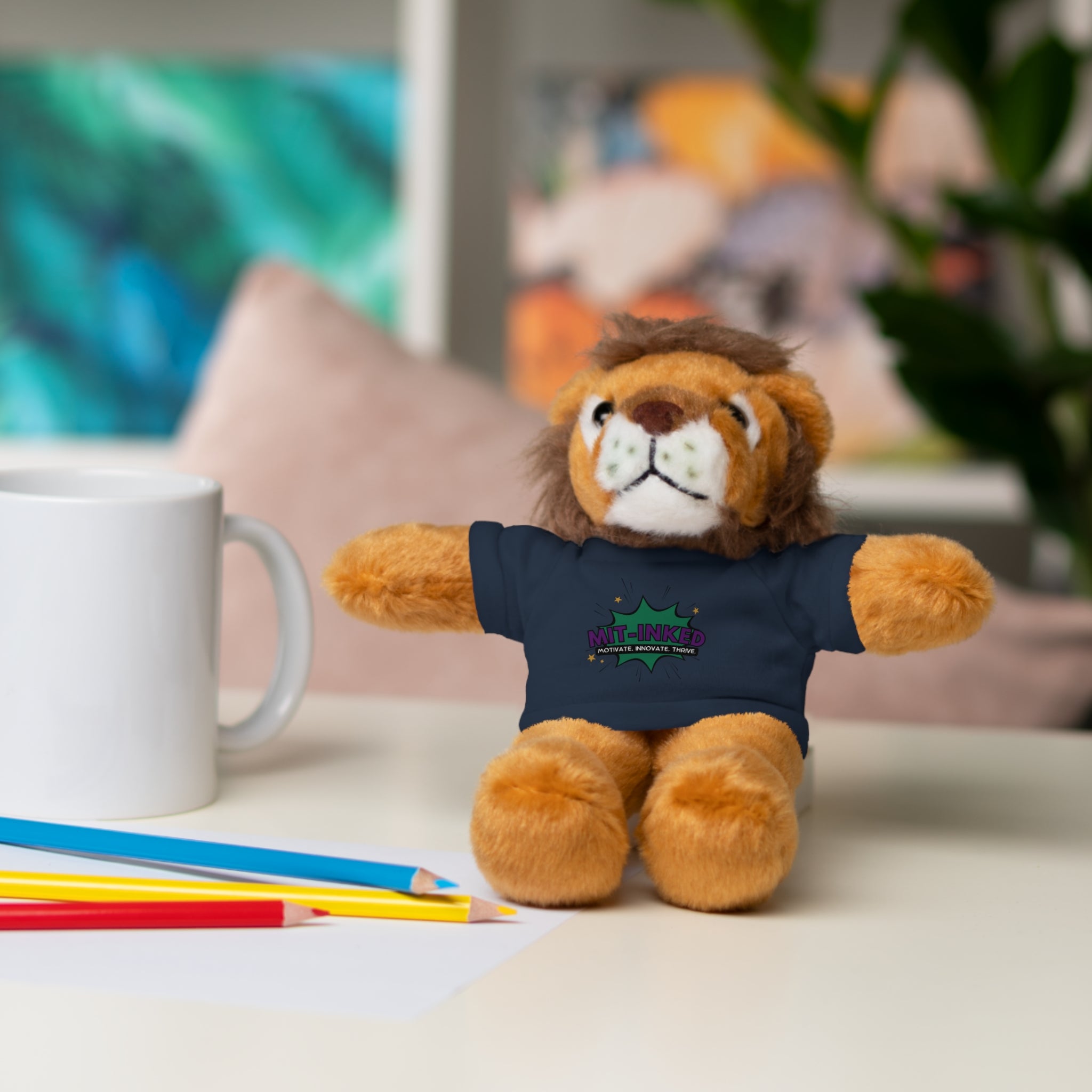 Plush Toy with MIT-Inked Graphic Tee — Cute Stuffed Animal Gift