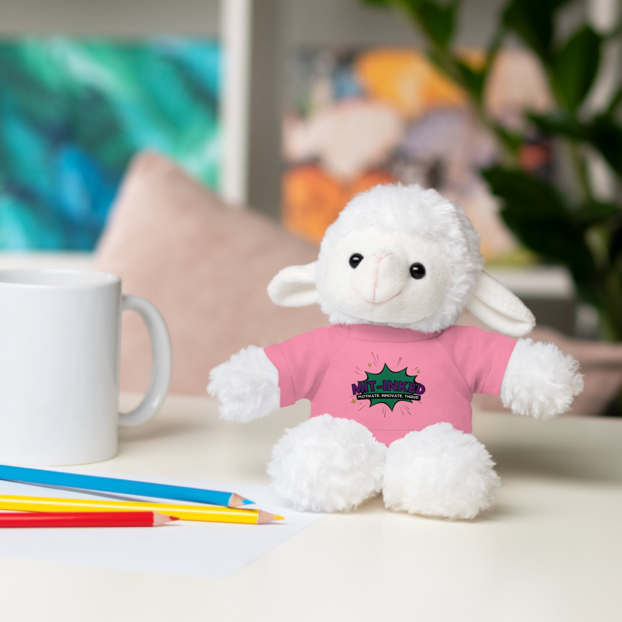 Plush Toy with MIT-Inked Graphic Tee — Cute Stuffed Animal Gift