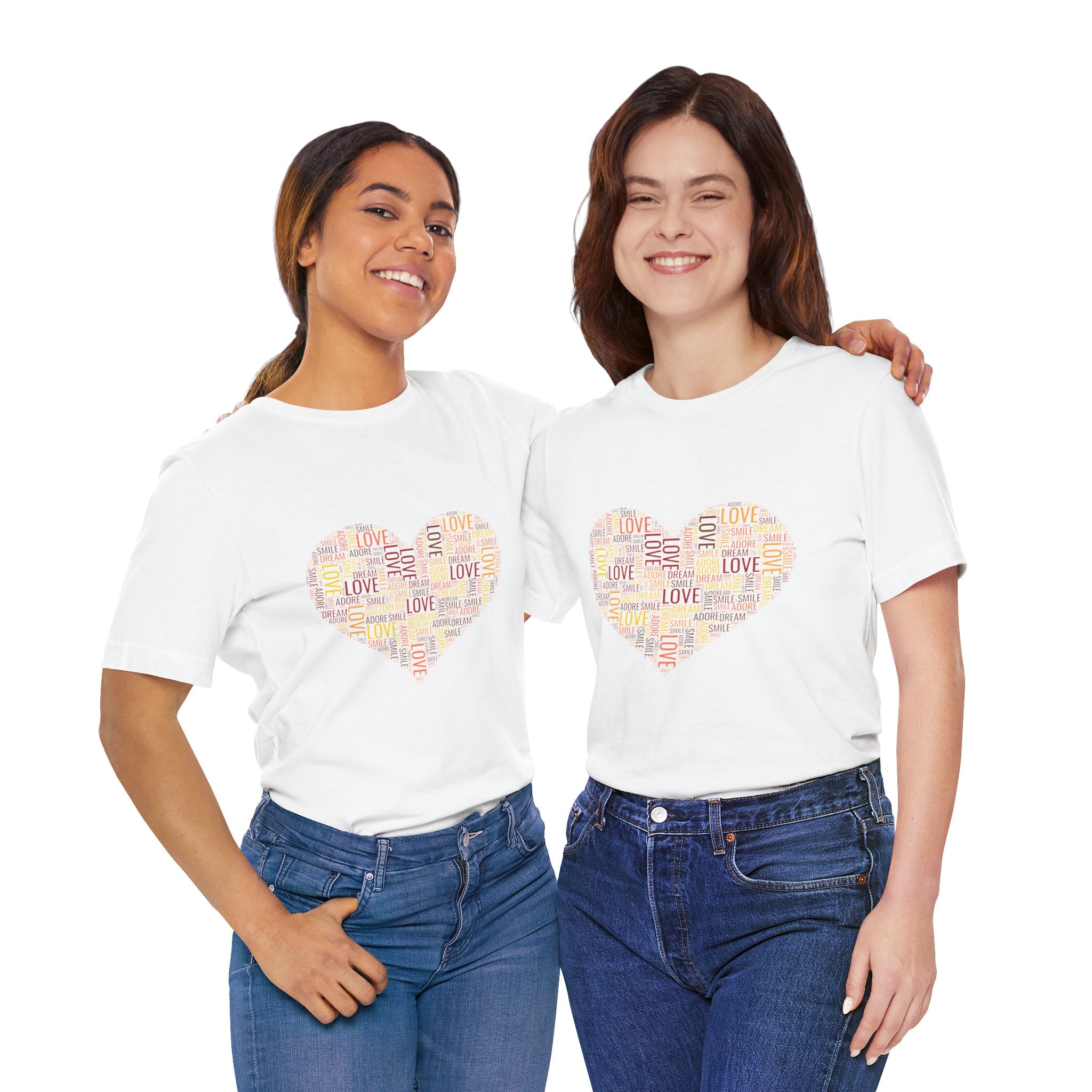 Love Word Cloud Heart T-Shirt | Premium Soft Graphic Tee MIT-Inked