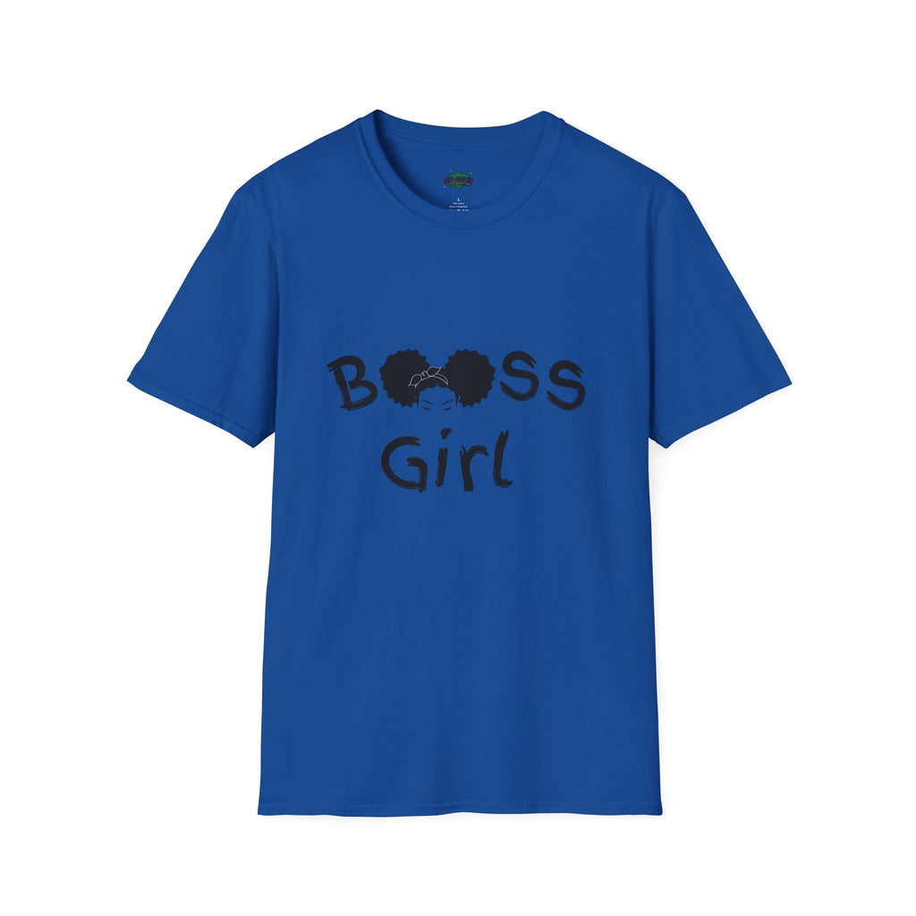 Boss Girl MIT-Inked T-Shirt | Empowering Afro Puff Silhouette Tee Printify