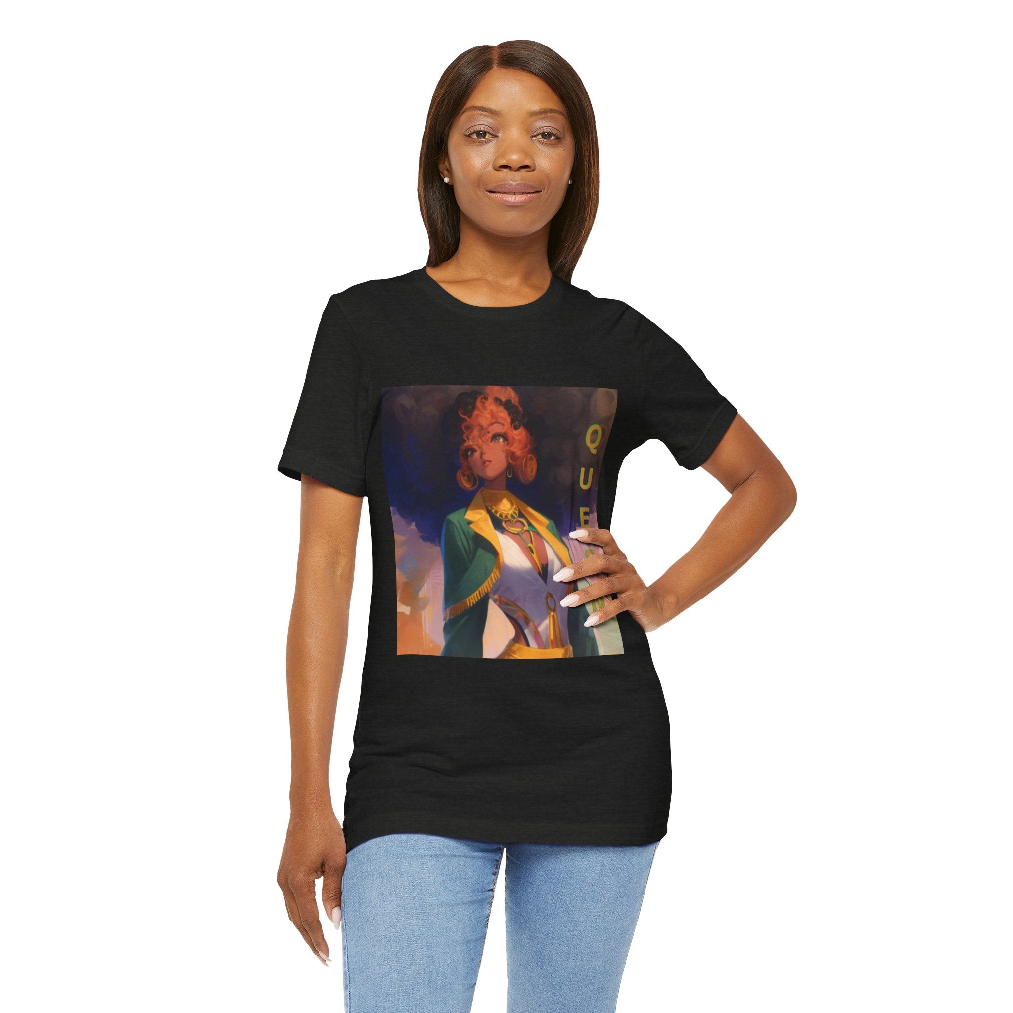 MIT-Inked Regal Afro-Futurist Queen Portrait Self-Love Graphic Tee