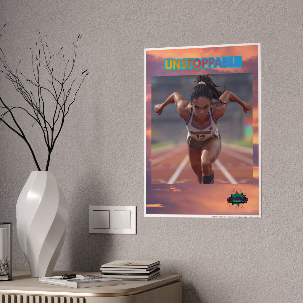 Unstoppable Sprinter MIT-Inked Motivational Wall Art & Prints