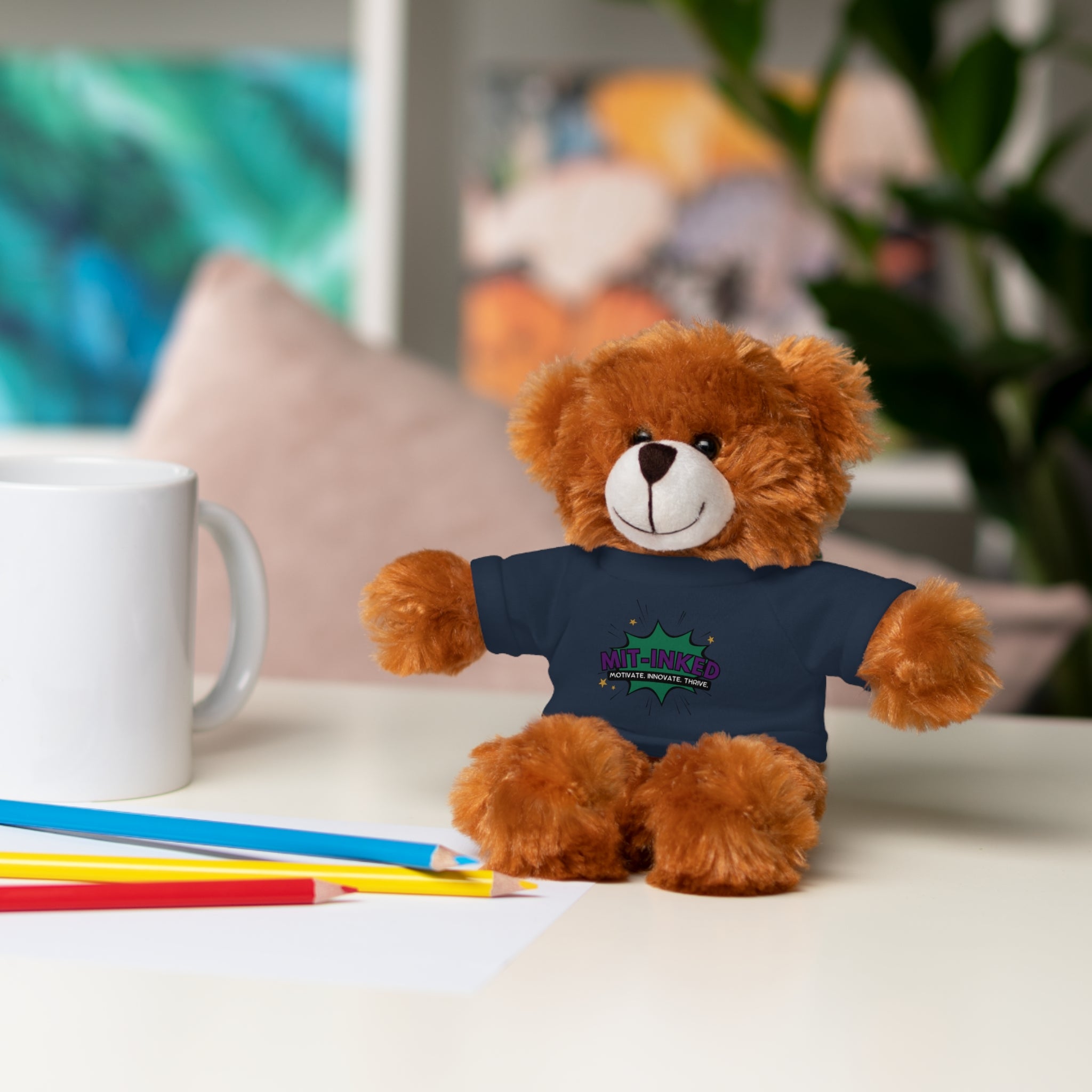 Plush Toy with MIT-Inked Graphic Tee — Cute Stuffed Animal Gift