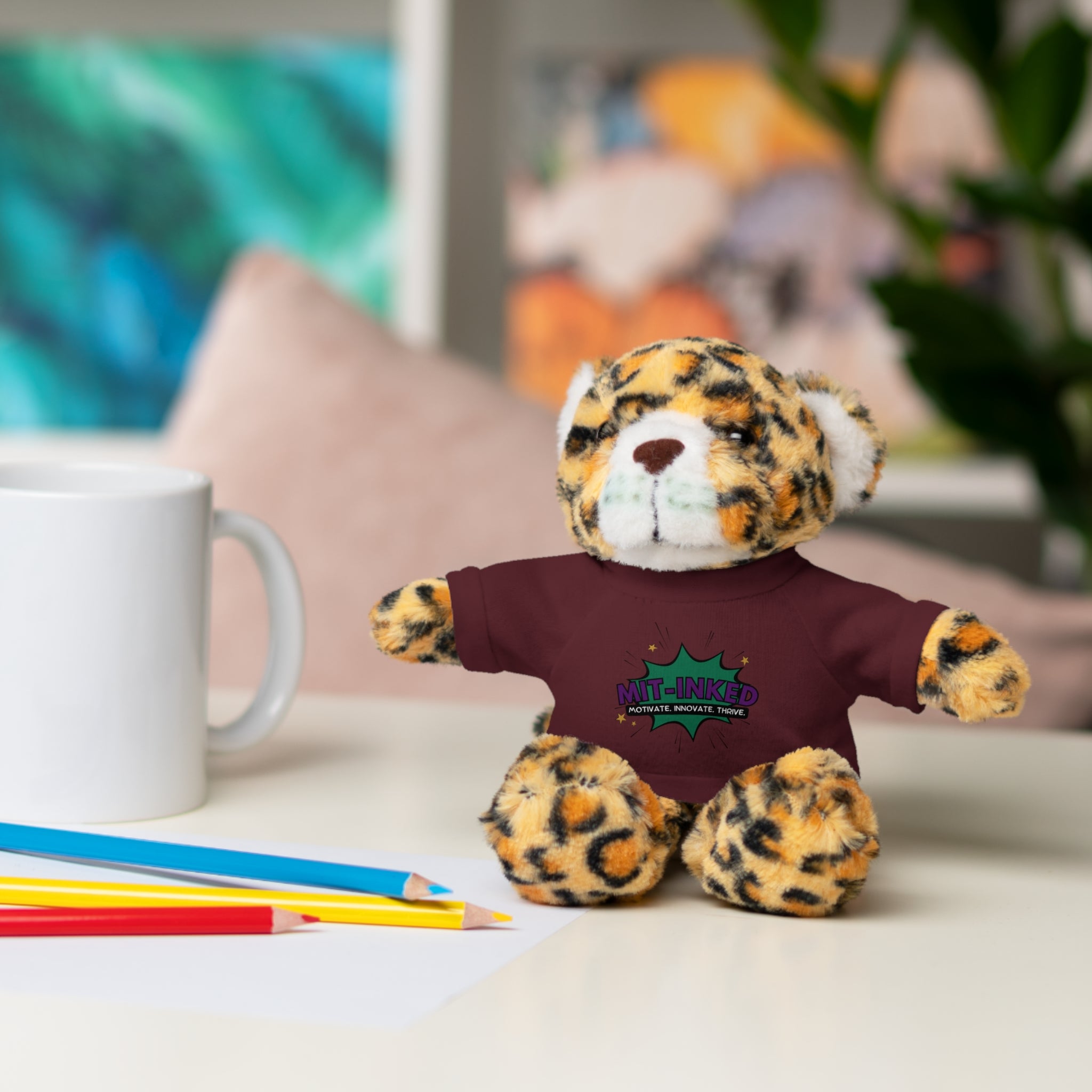 Plush Toy with MIT-Inked Graphic Tee — Cute Stuffed Animal Gift