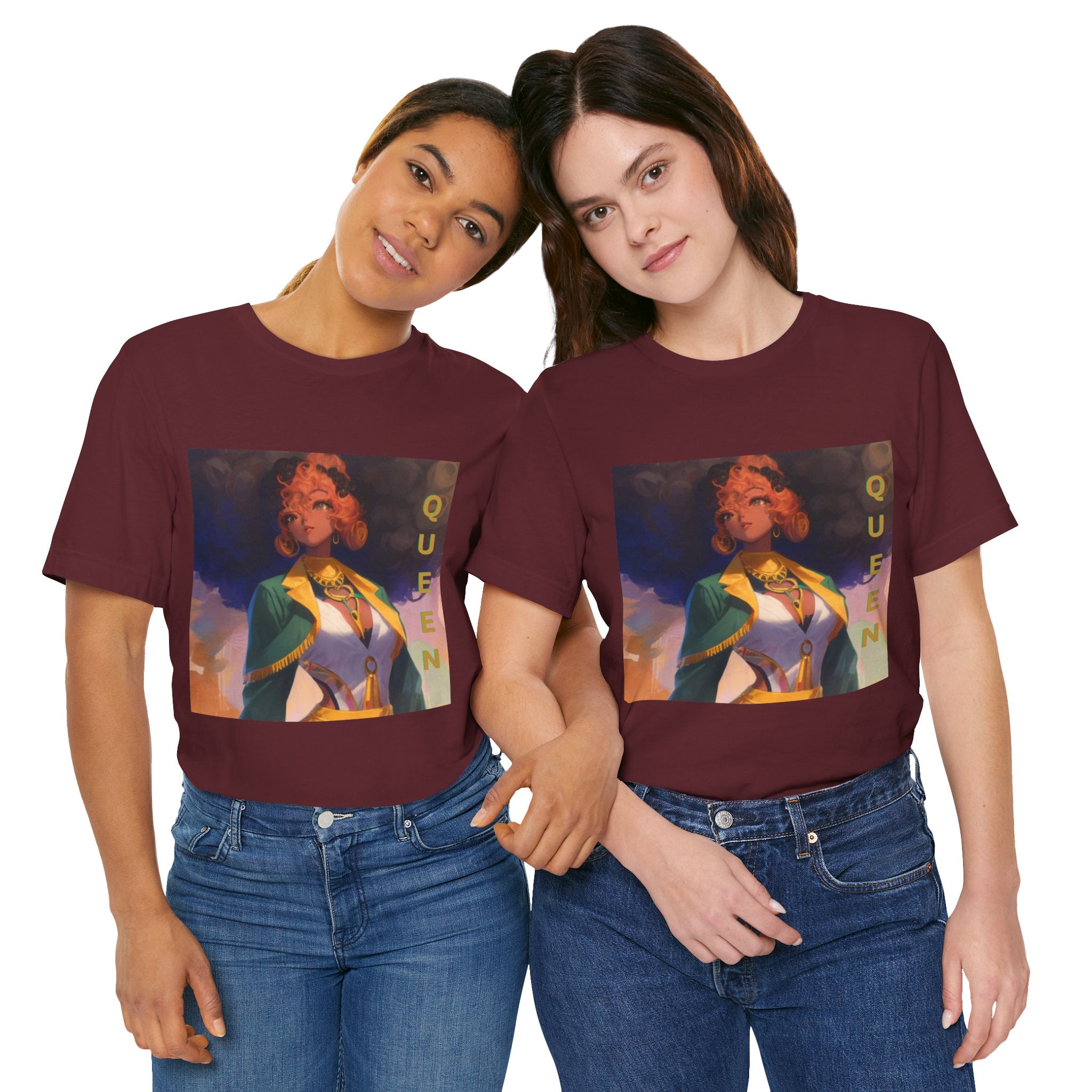 MIT-Inked Regal Afro-Futurist Queen Portrait Self-Love Graphic Tee