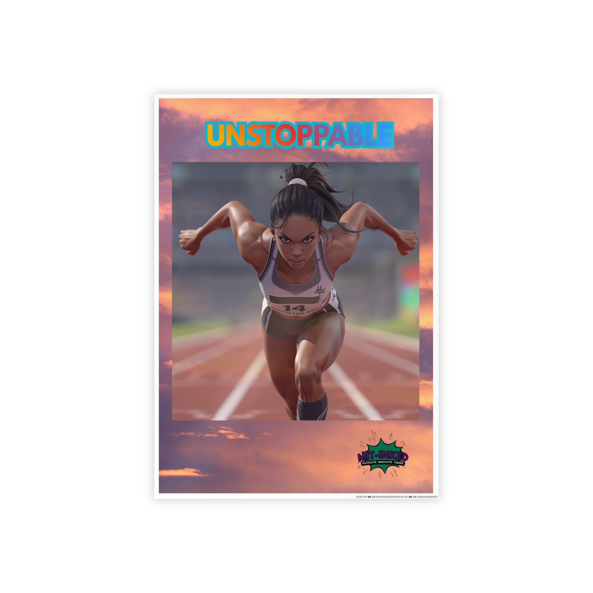 Unstoppable Sprinter MIT-Inked Motivational Wall Art & Prints