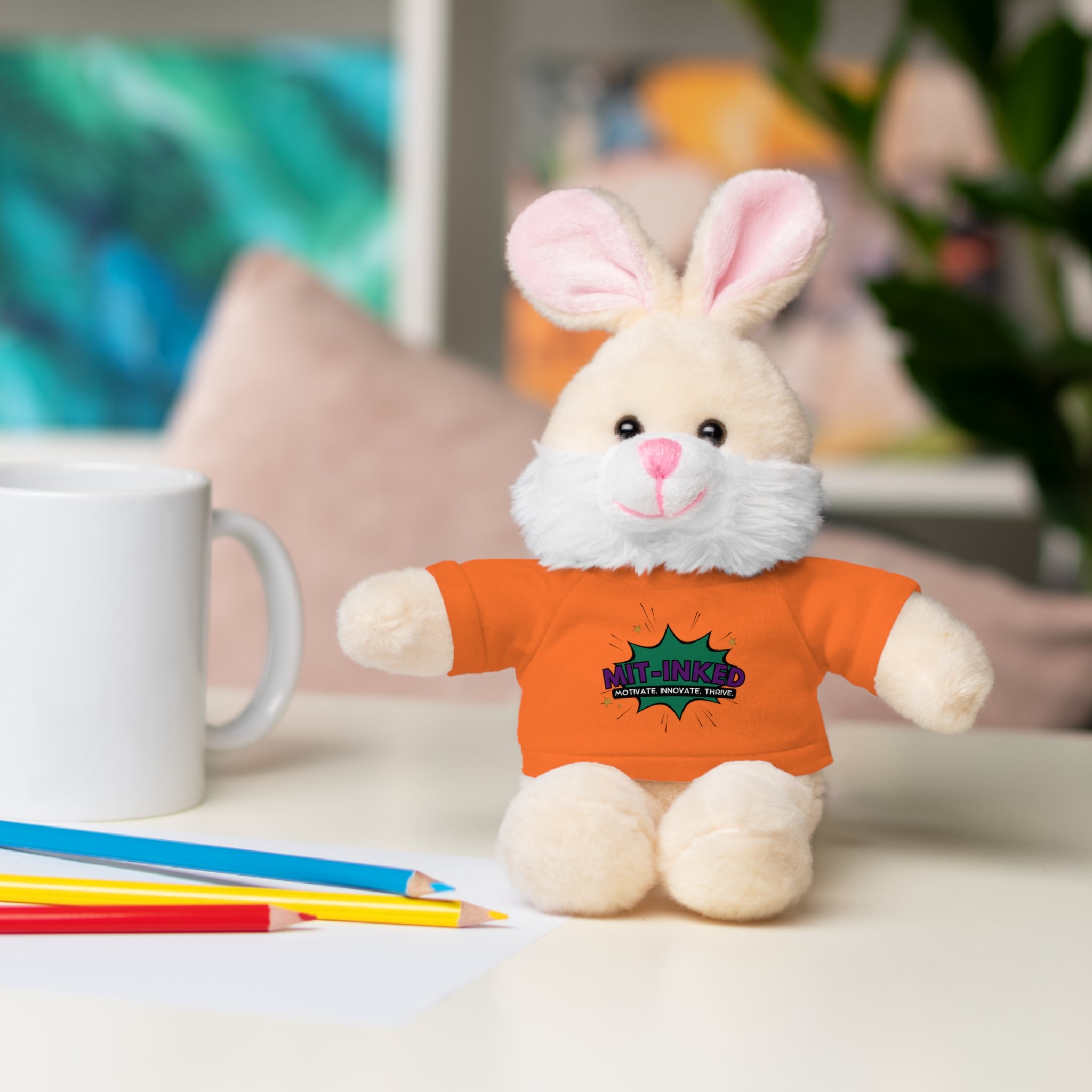 Plush Toy with MIT-Inked Graphic Tee — Cute Stuffed Animal Gift