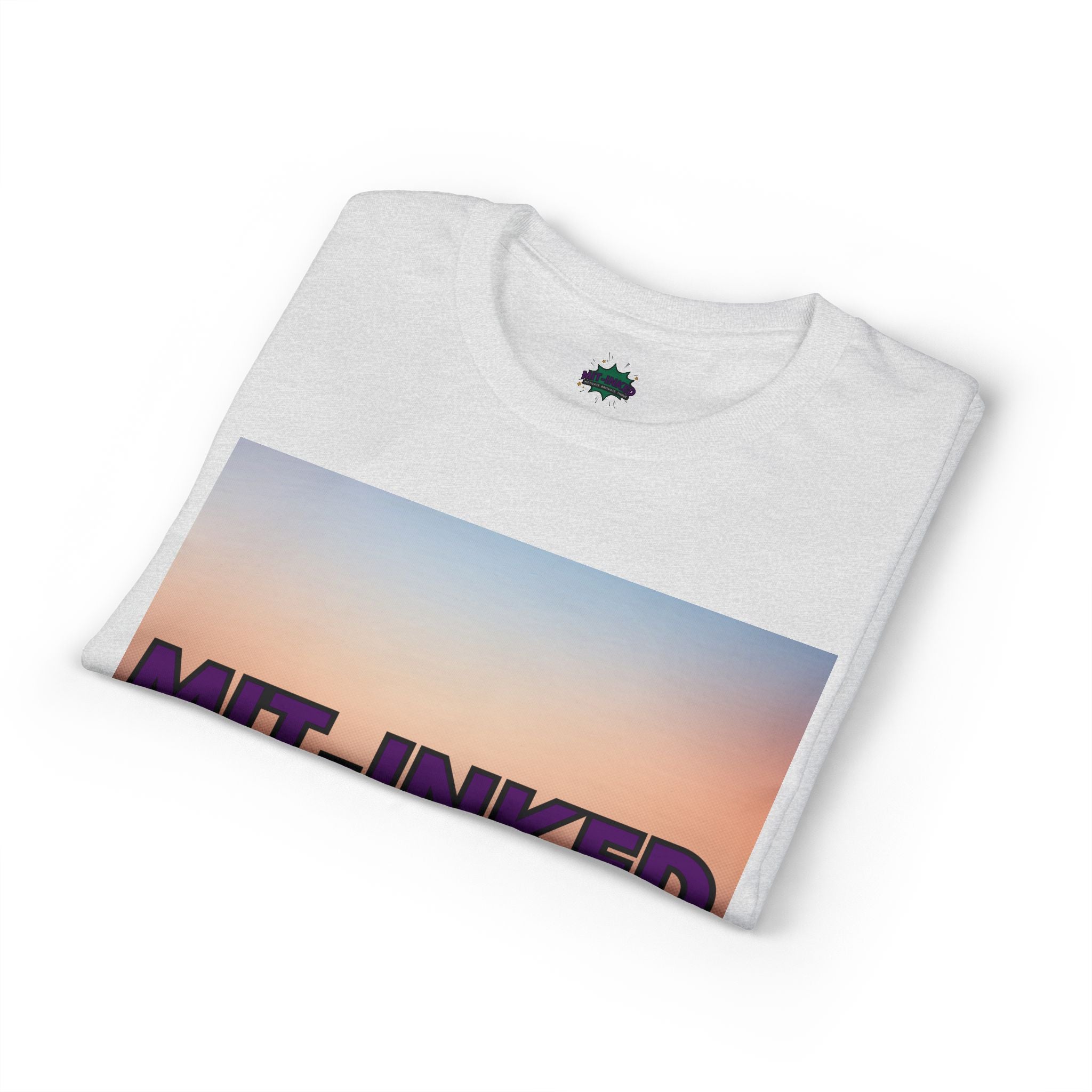 MIT-Inked Sunset T-Shirt | Retro Gradient Graphic Tee Printify