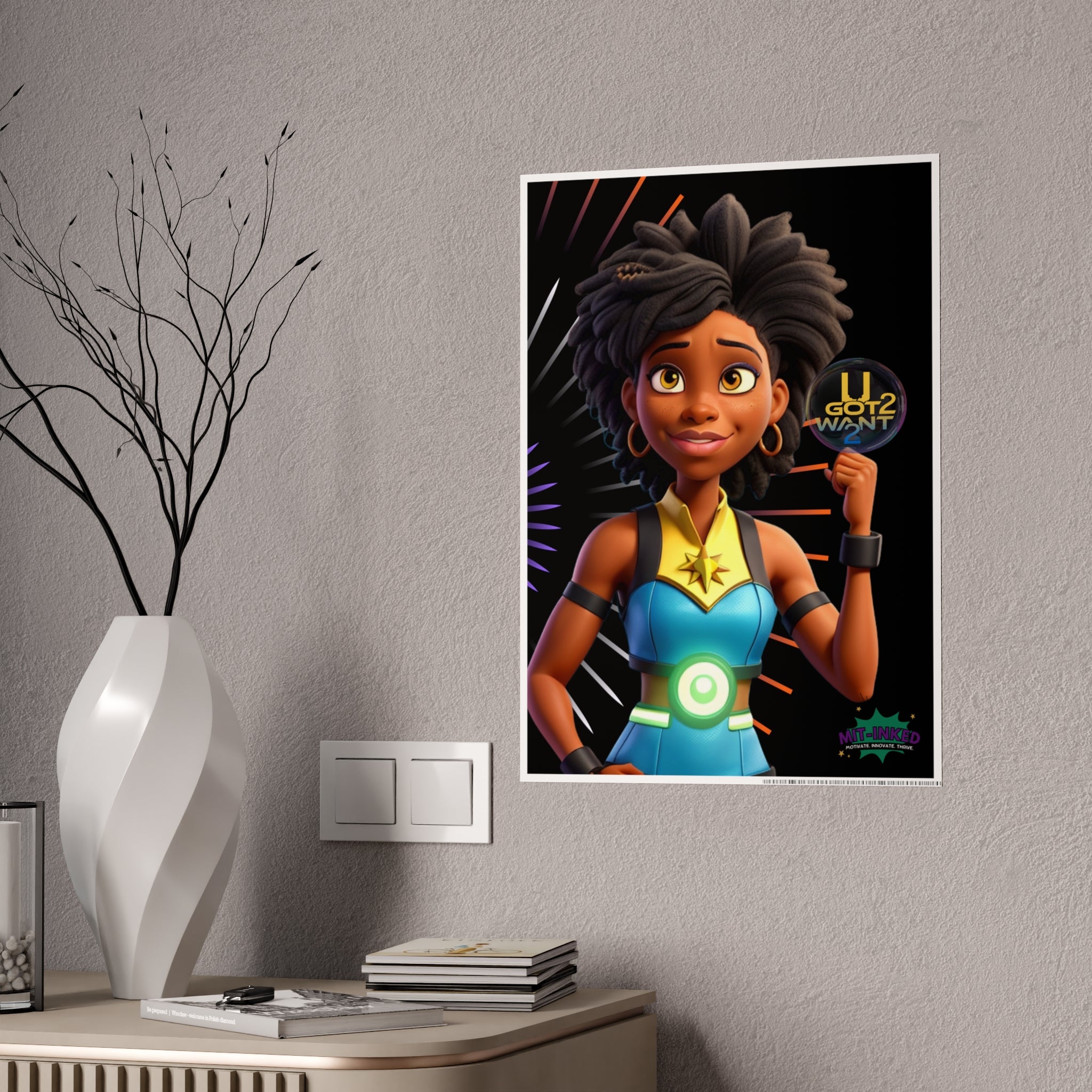 Mighty Moon Starr Cartoon Crossover Print Wall Art