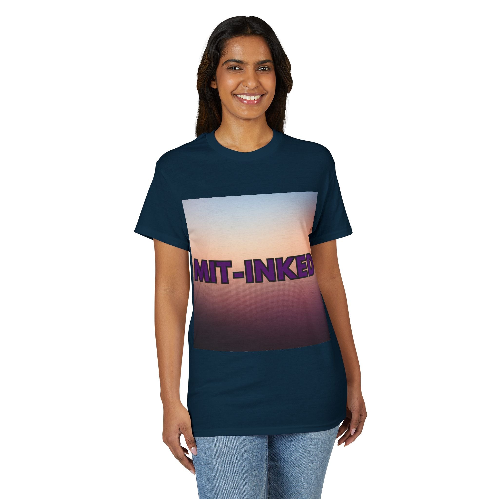 MIT-Inked Sunset T-Shirt | Retro Gradient Graphic Tee Printify