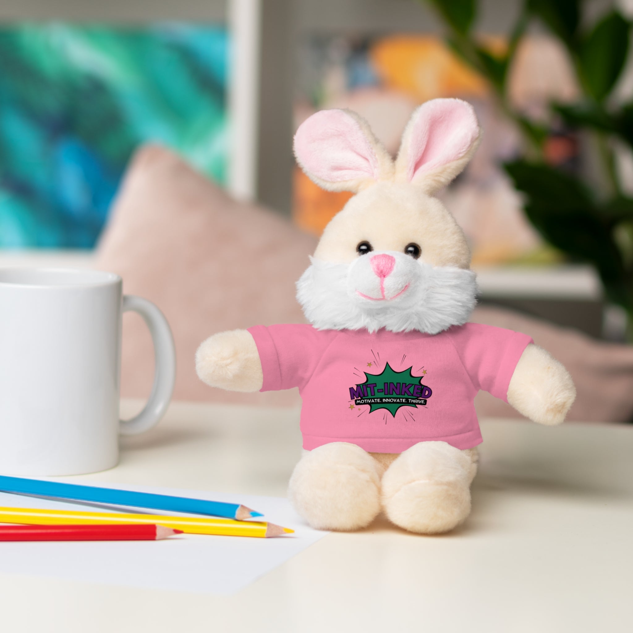 Plush Toy with MIT-Inked Graphic Tee — Cute Stuffed Animal Gift
