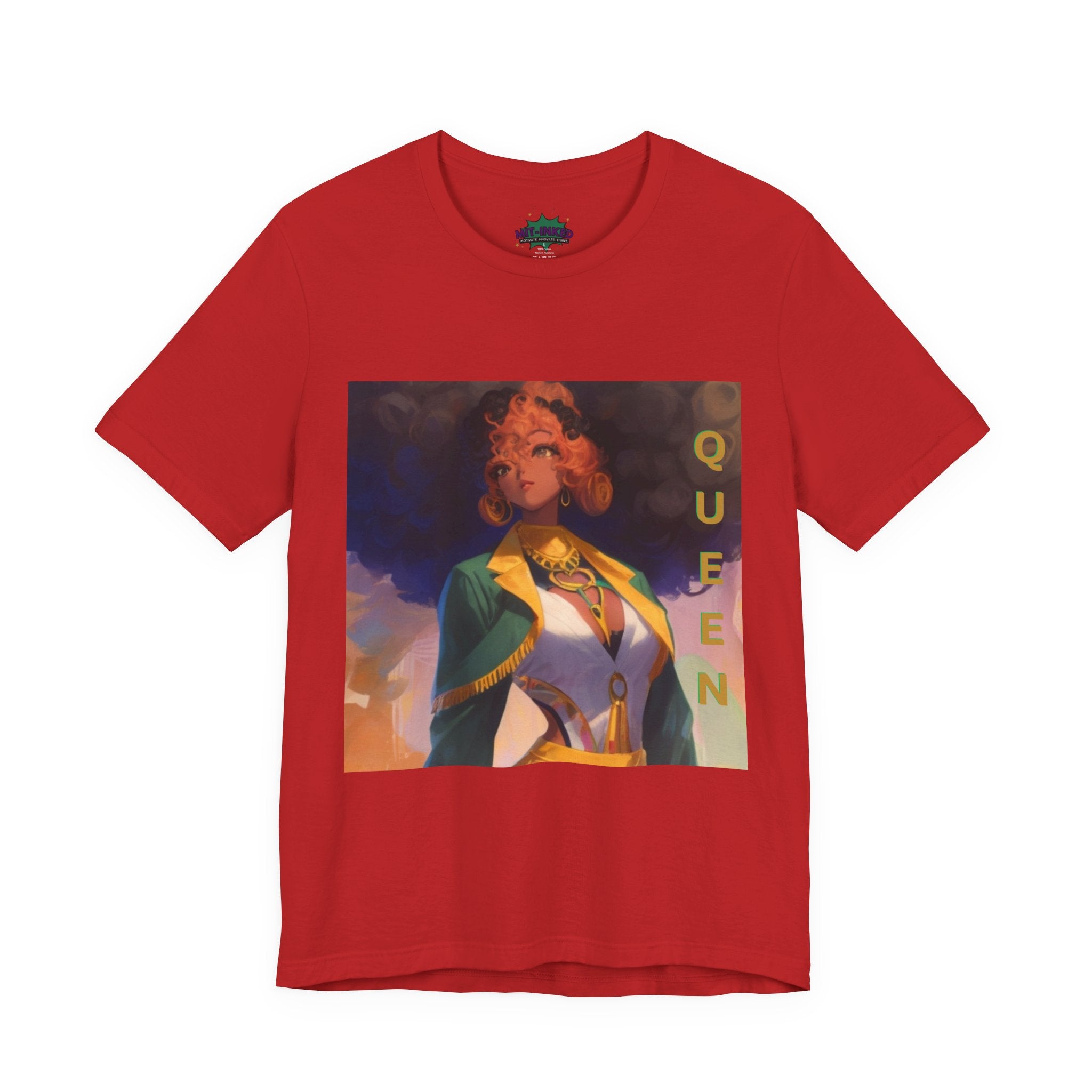 MIT-Inked Regal Afro-Futurist Queen Portrait Self-Love Graphic Tee