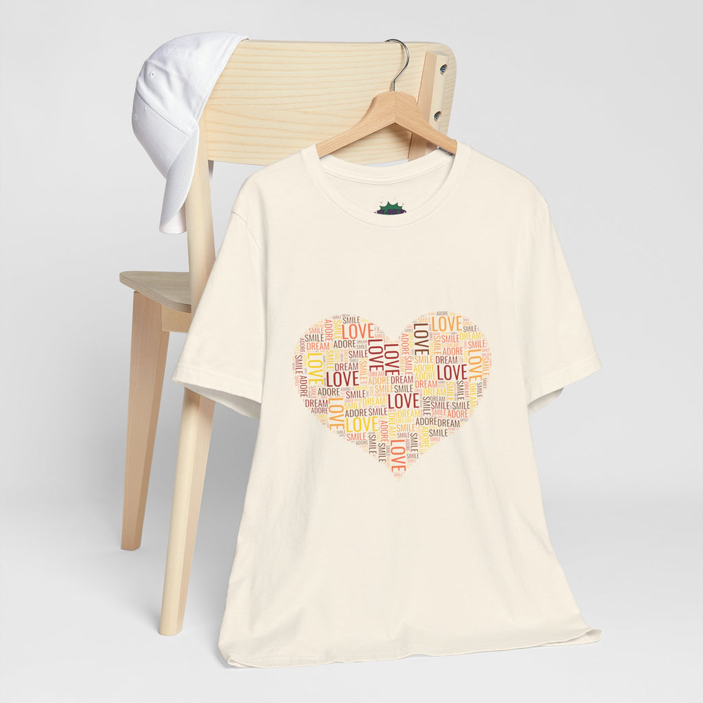 Love Word Cloud Heart T-Shirt | Premium Soft Graphic Tee MIT-Inked