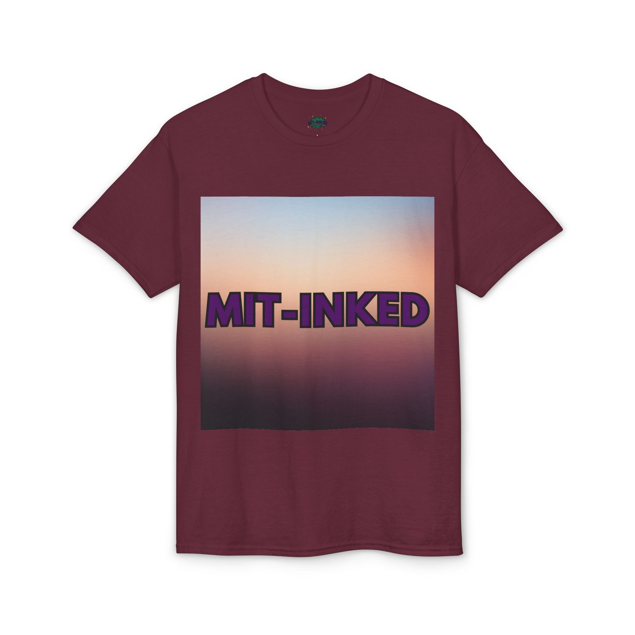MIT-Inked Sunset T-Shirt | Retro Gradient Graphic Tee Printify