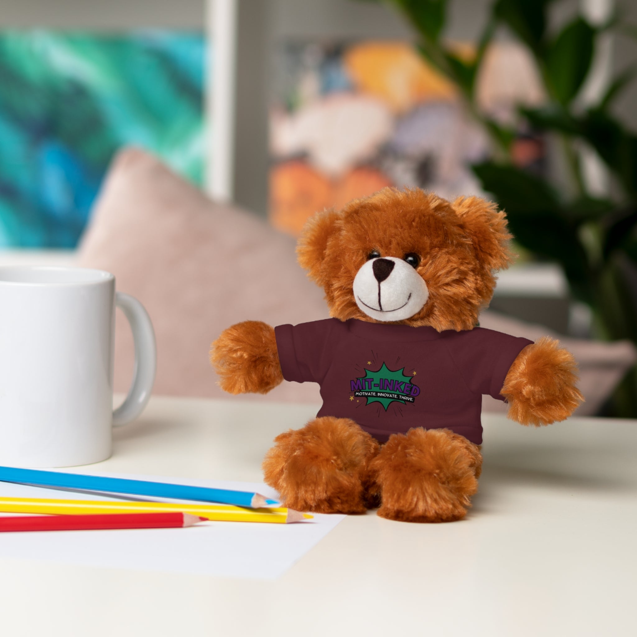 Plush Toy with MIT-Inked Graphic Tee — Cute Stuffed Animal Gift