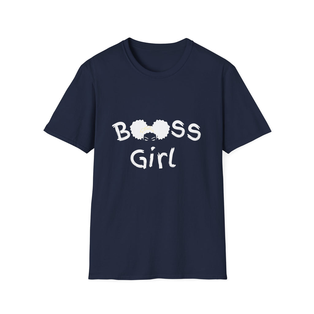 Boss Girl MIT-Inked T-Shirt | Empowering Afro Puff Silhouette Tee Printify
