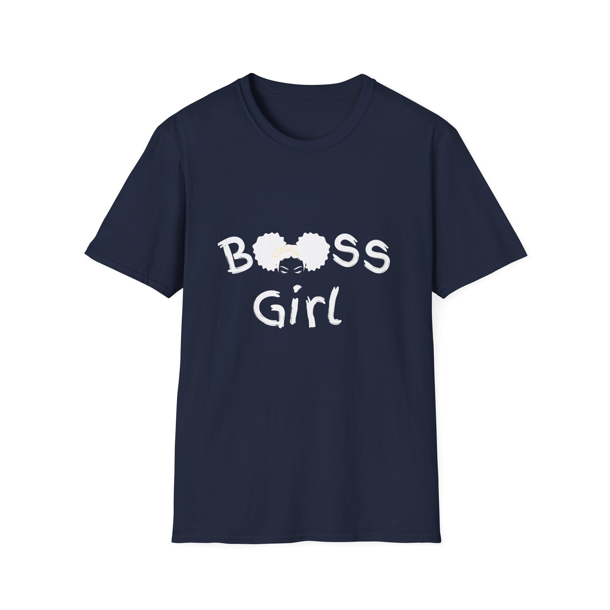 Boss Girl MIT-Inked T-Shirt | Empowering Afro Puff Silhouette Tee Printify