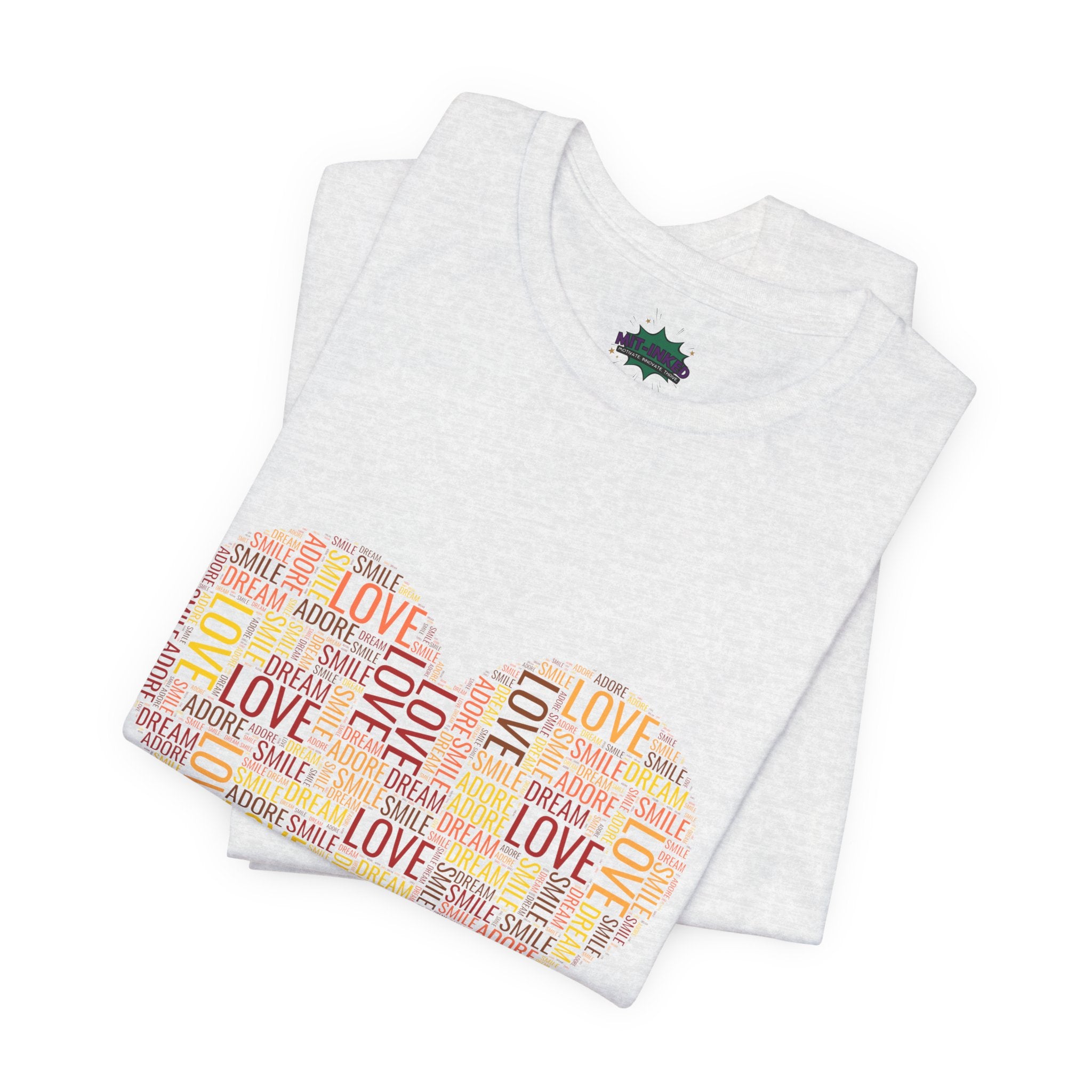 Love Word Cloud Heart T-Shirt | Premium Soft Graphic Tee MIT-Inked