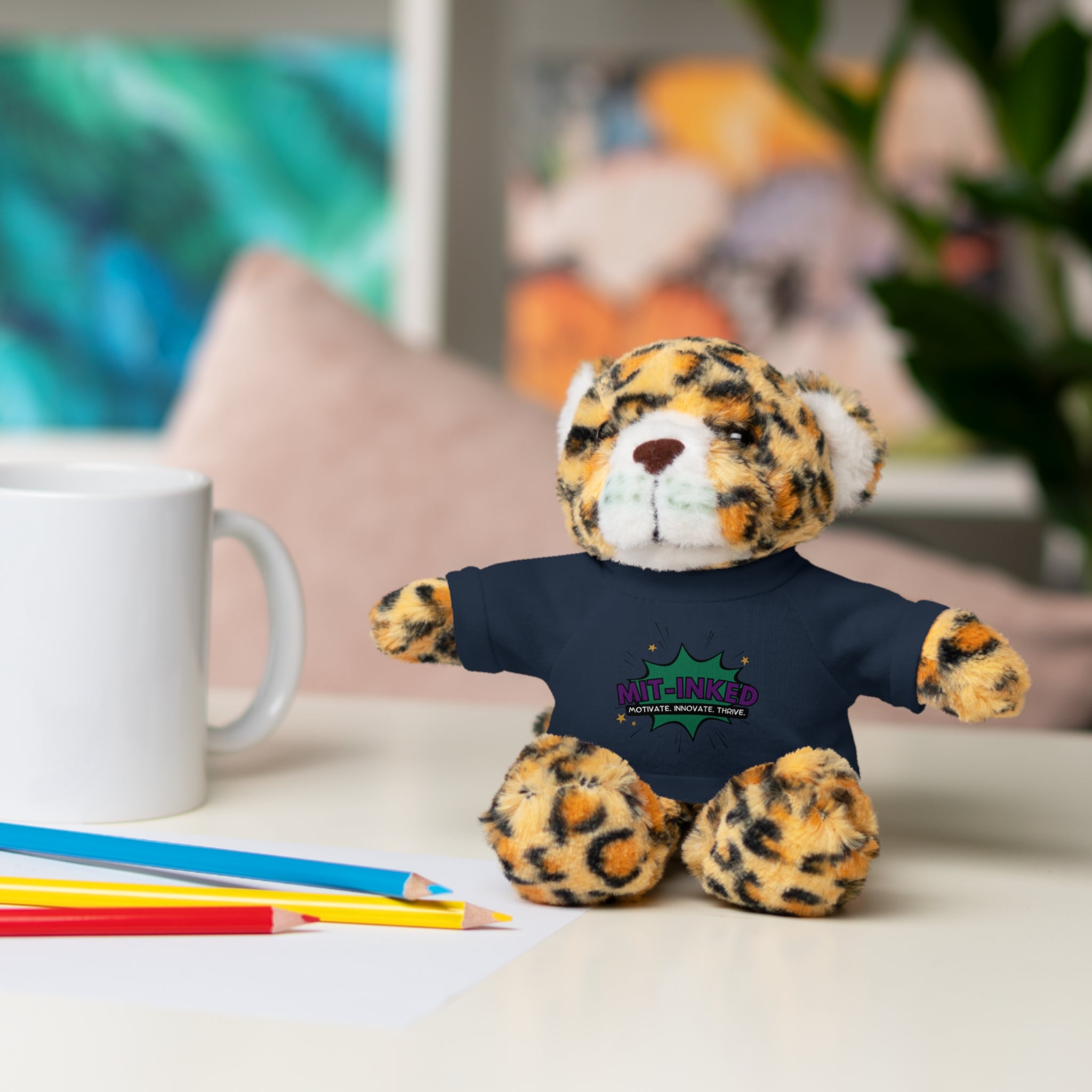 Plush Toy with MIT-Inked Graphic Tee — Cute Stuffed Animal Gift