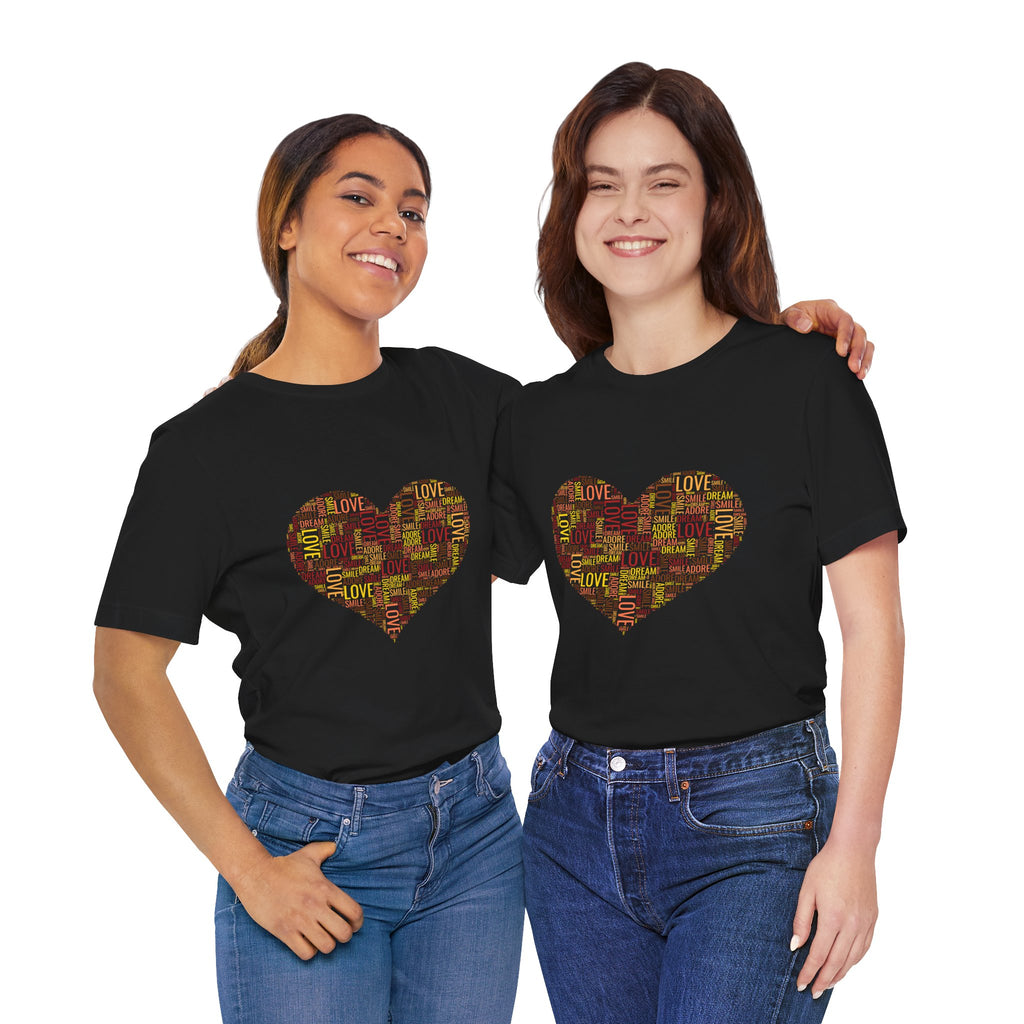 Love Word Cloud Heart T-Shirt | Premium Soft Graphic Tee MIT-Inked