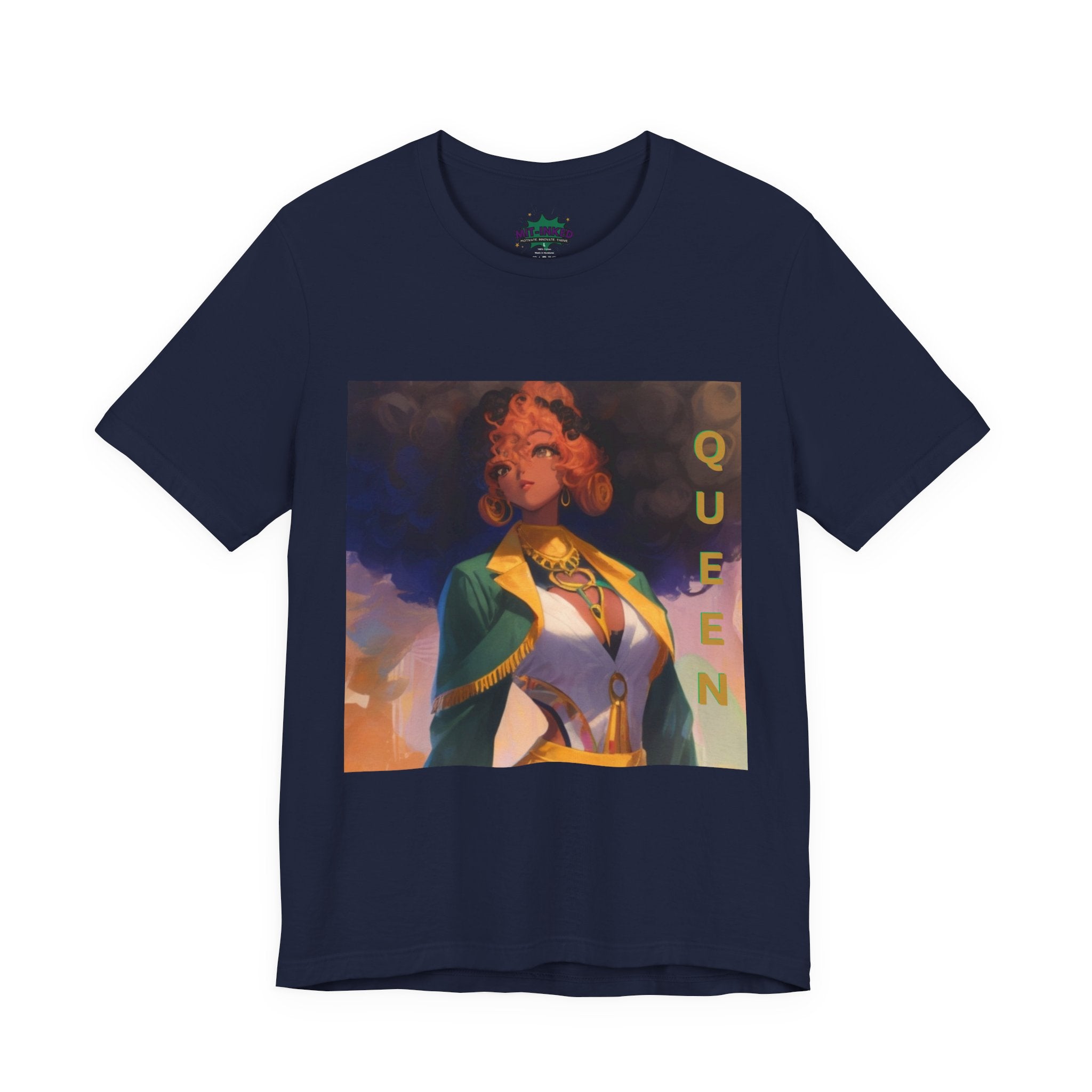MIT-Inked Regal Afro-Futurist Queen Portrait Self-Love Graphic Tee