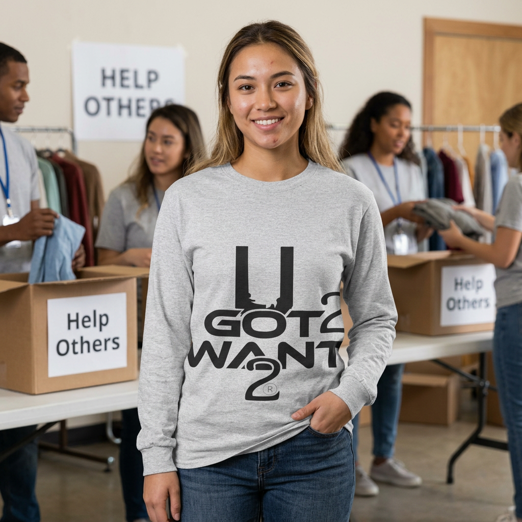 U Got 2 Want Long Sleeve Unisex Tee — Bold Typographic