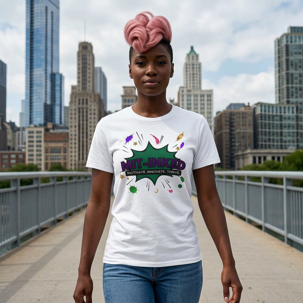 MIT-Inked Comic Art Logo T-Shirt | Motivate Innovate Thrive Graphic Tee Printify