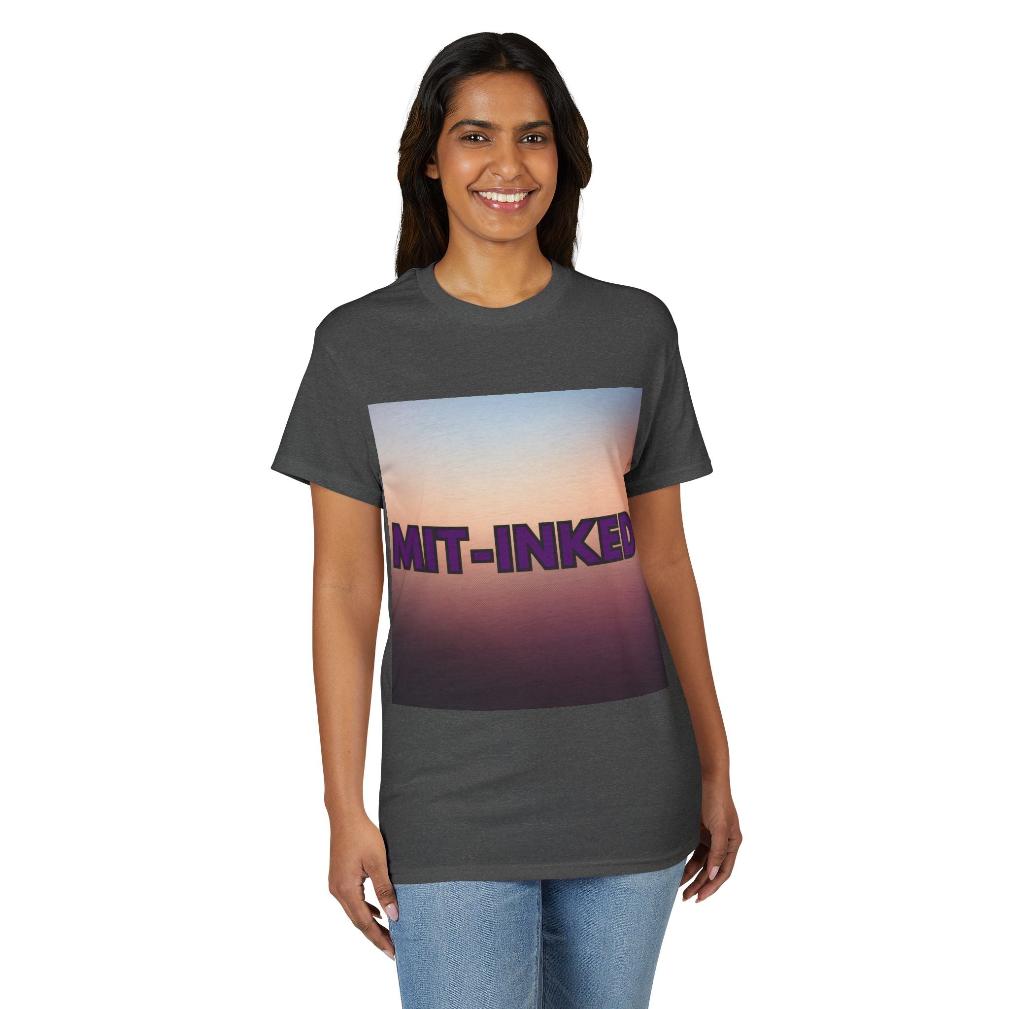 MIT-Inked Sunset T-Shirt | Retro Gradient Graphic Tee Printify