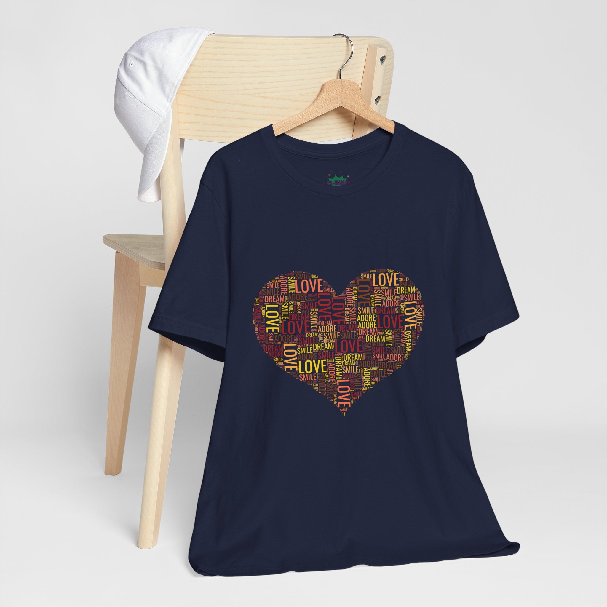 Love Word Cloud Heart T-Shirt | Premium Soft Graphic Tee MIT-Inked