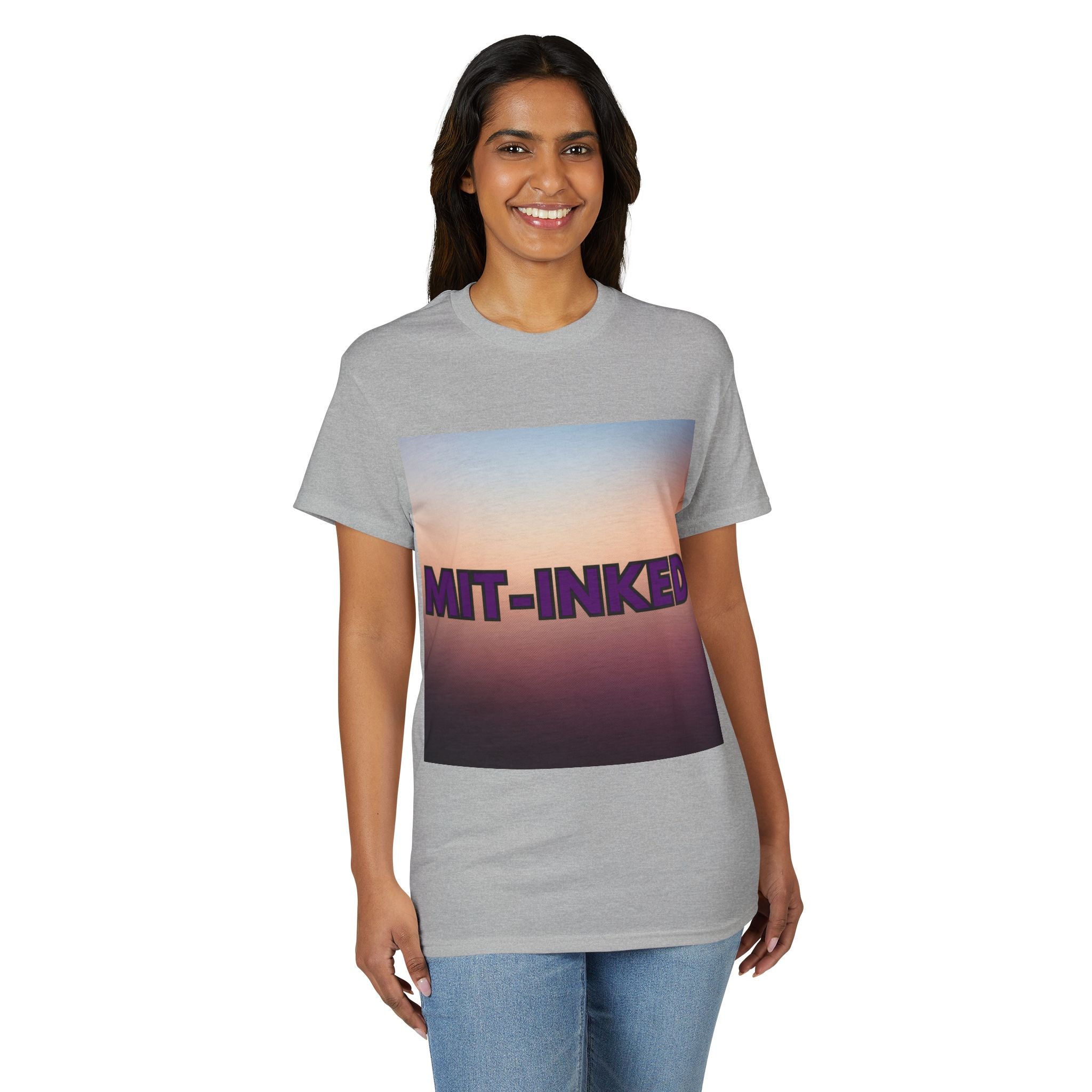MIT-Inked Sunset T-Shirt | Retro Gradient Graphic Tee Printify