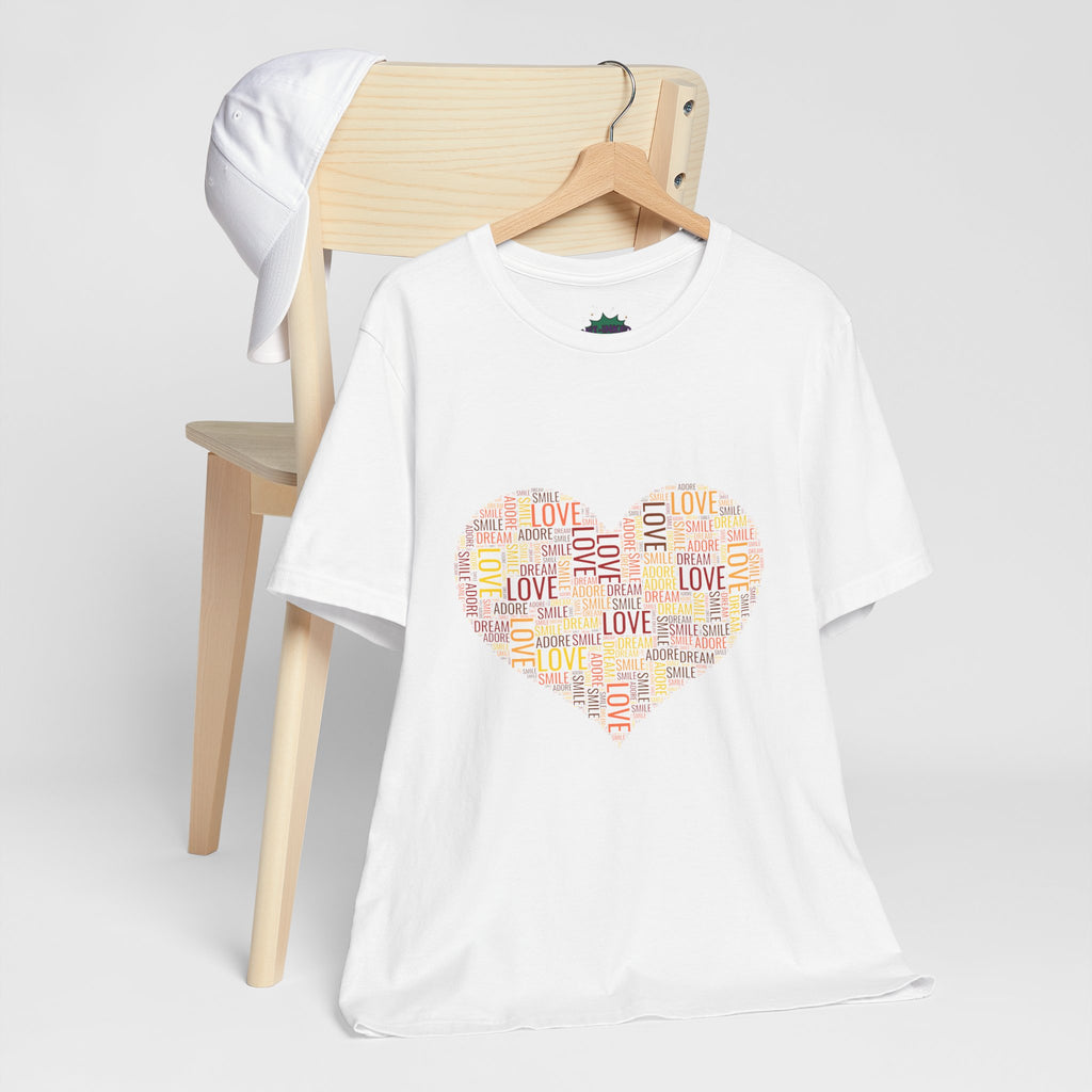 Love Word Cloud Heart T-Shirt | Premium Soft Graphic Tee MIT-Inked