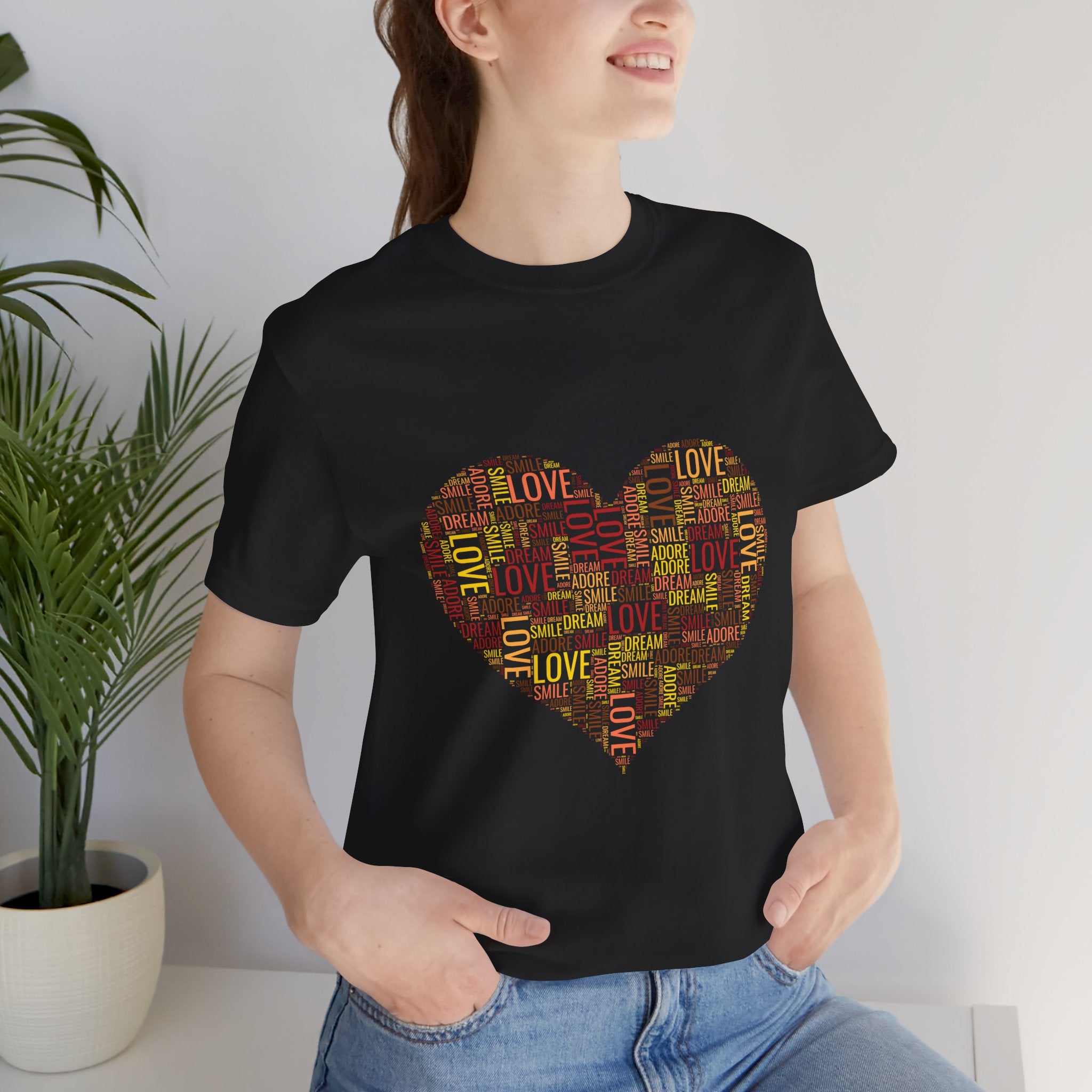 Love Word Cloud Heart T-Shirt | Premium Soft Graphic Tee MIT-Inked