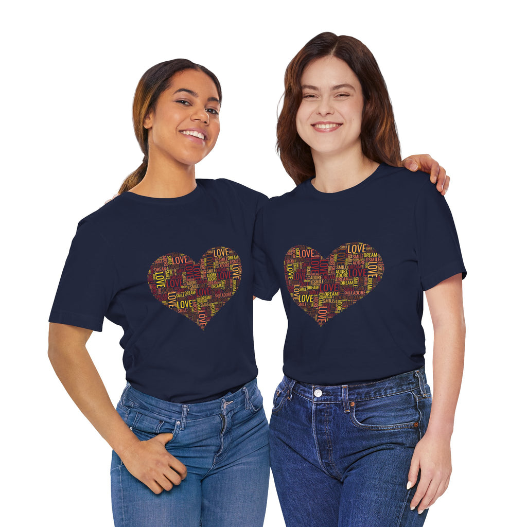 Love Word Cloud Heart T-Shirt | Premium Soft Graphic Tee MIT-Inked