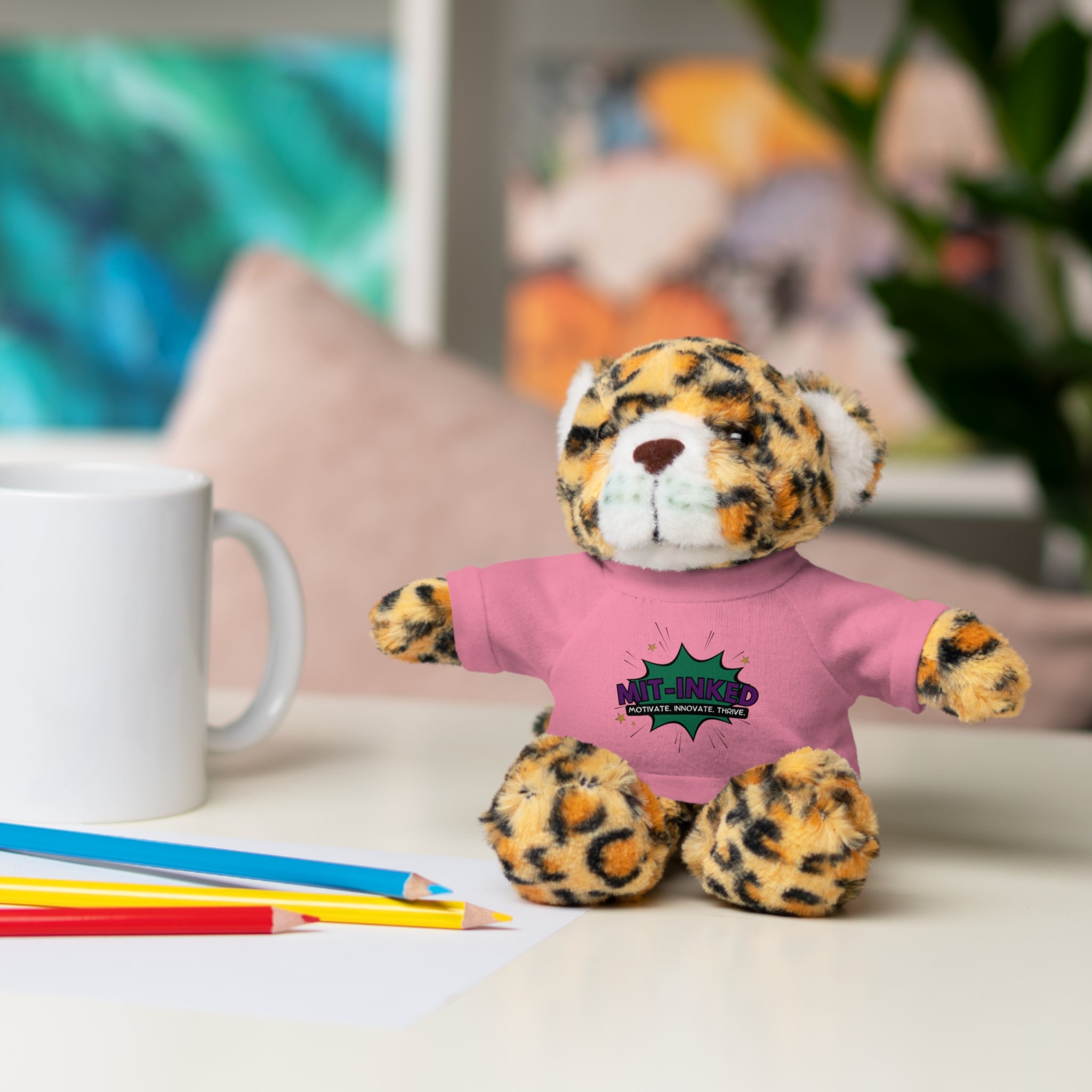 Plush Toy with MIT-Inked Graphic Tee — Cute Stuffed Animal Gift