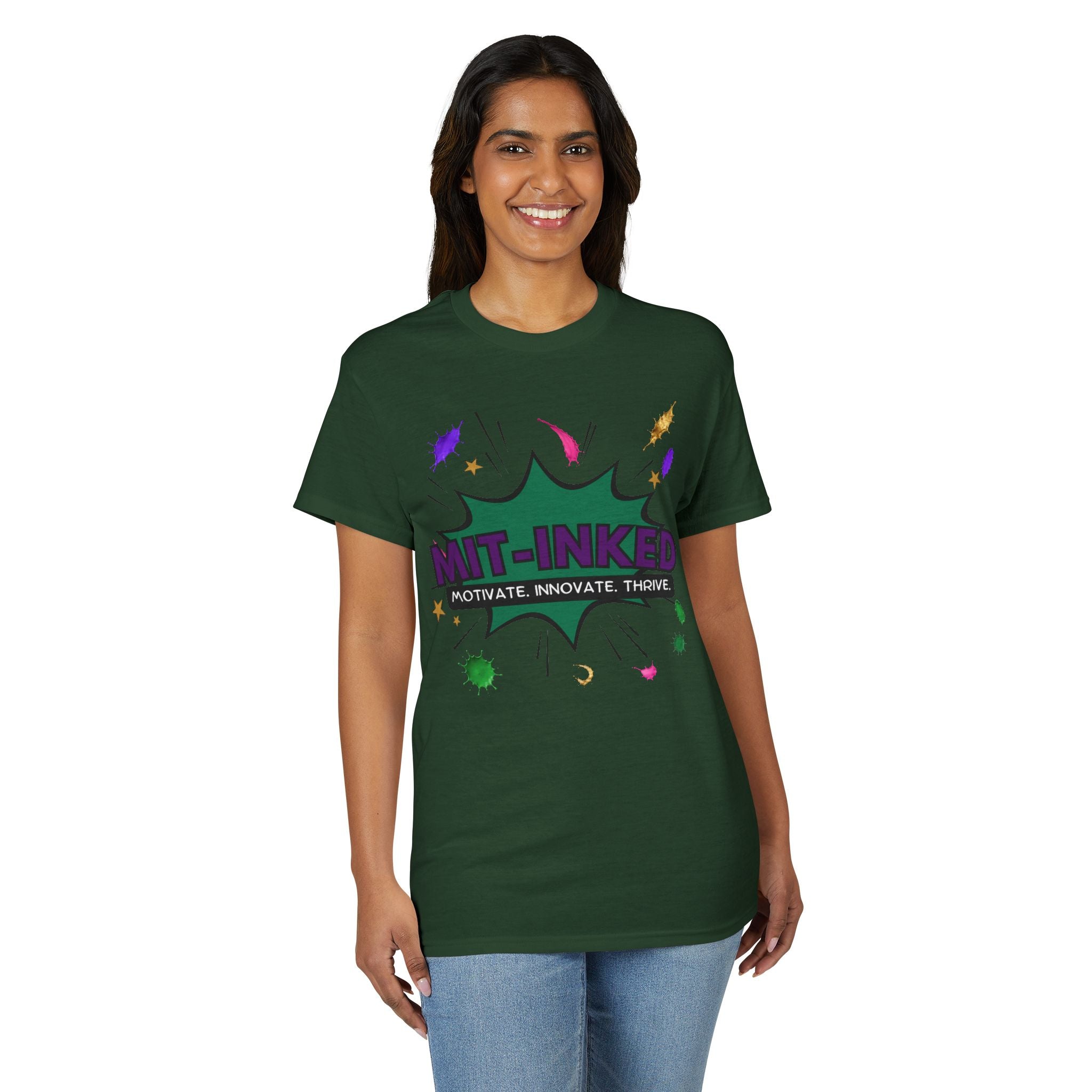 MIT-Inked Comic Art Logo T-Shirt | Motivate Innovate Thrive Graphic Tee Printify