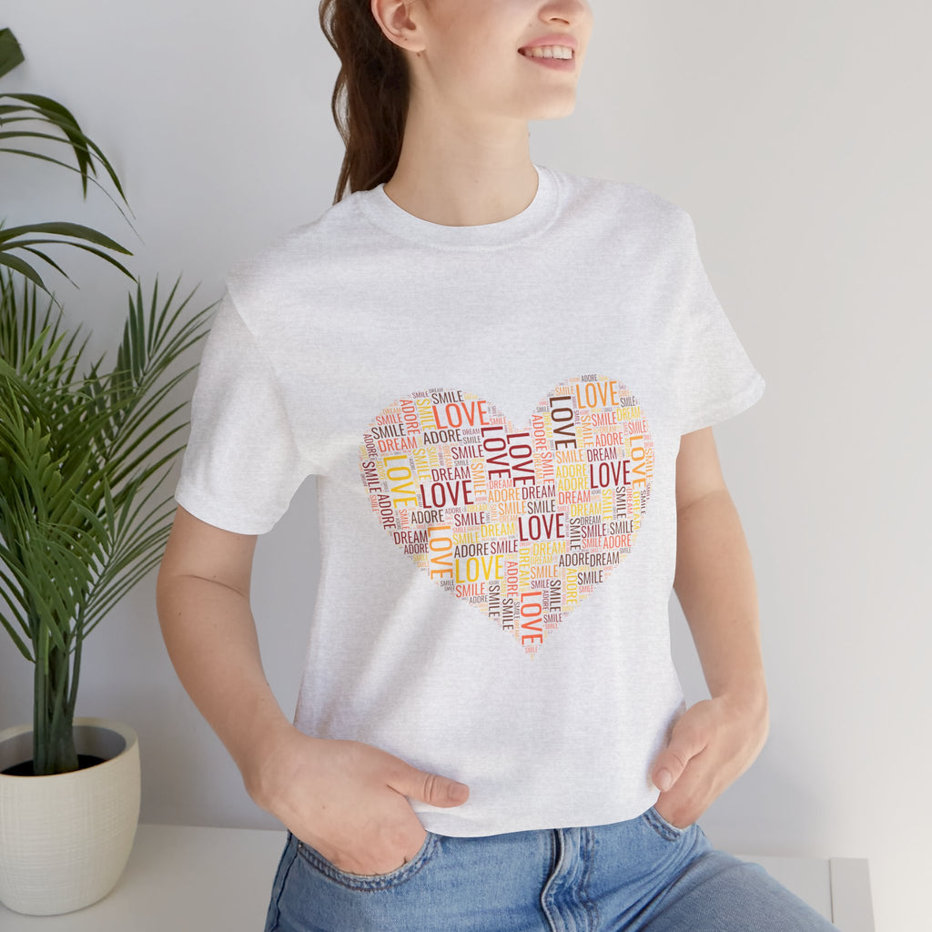 Love Word Cloud Heart T-Shirt | Premium Soft Graphic Tee MIT-Inked
