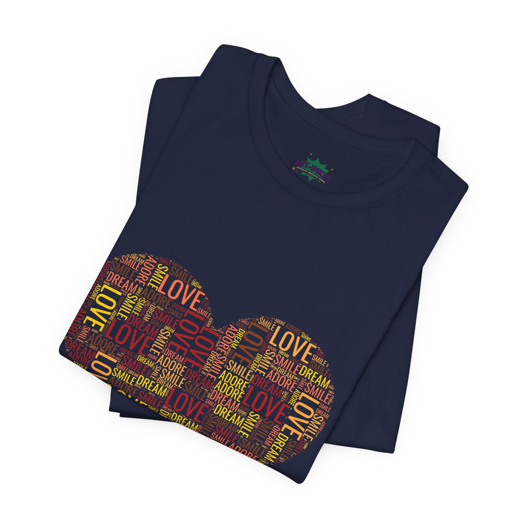 Love Word Cloud Heart T-Shirt | Premium Soft Graphic Tee MIT-Inked