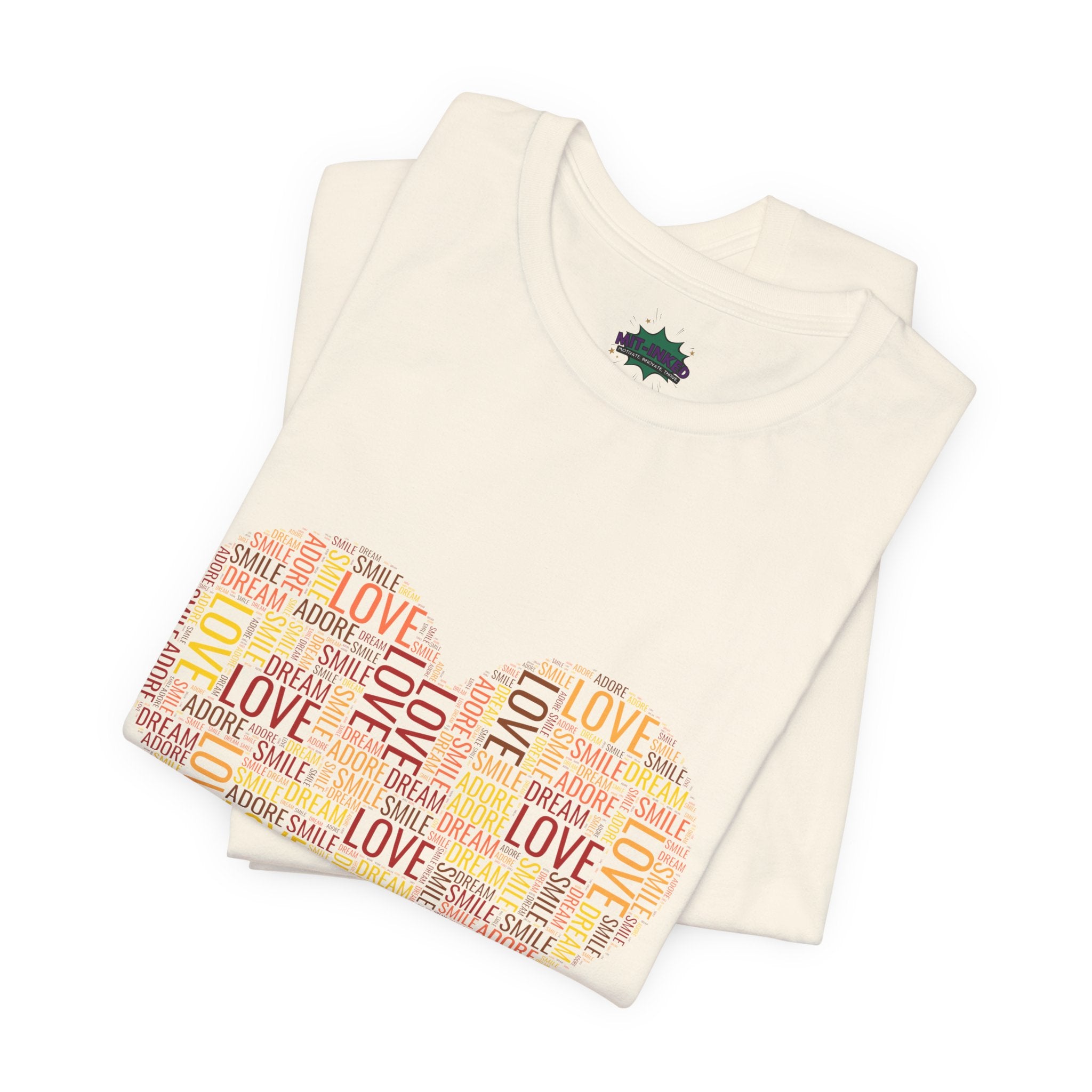 Love Word Cloud Heart T-Shirt | Premium Soft Graphic Tee MIT-Inked