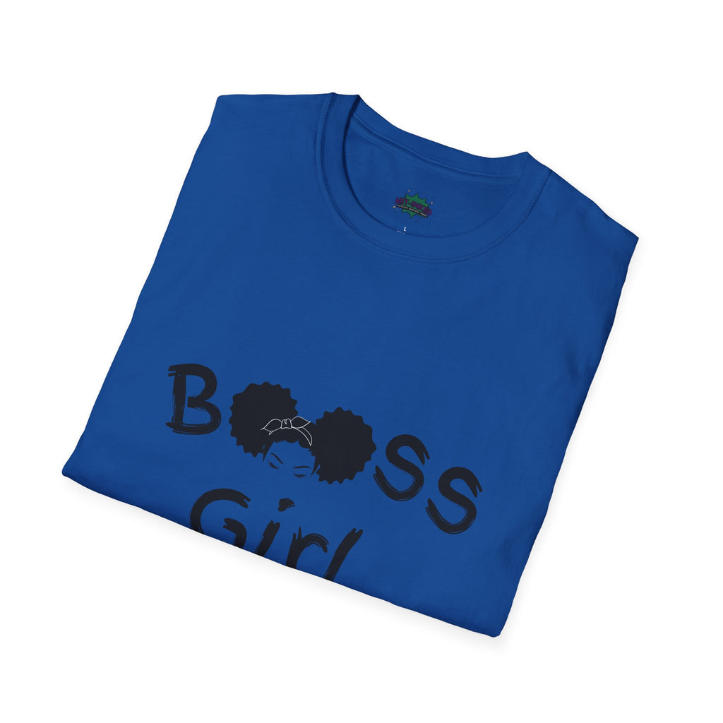 Boss Girl MIT-Inked T-Shirt | Empowering Afro Puff Silhouette Tee Printify
