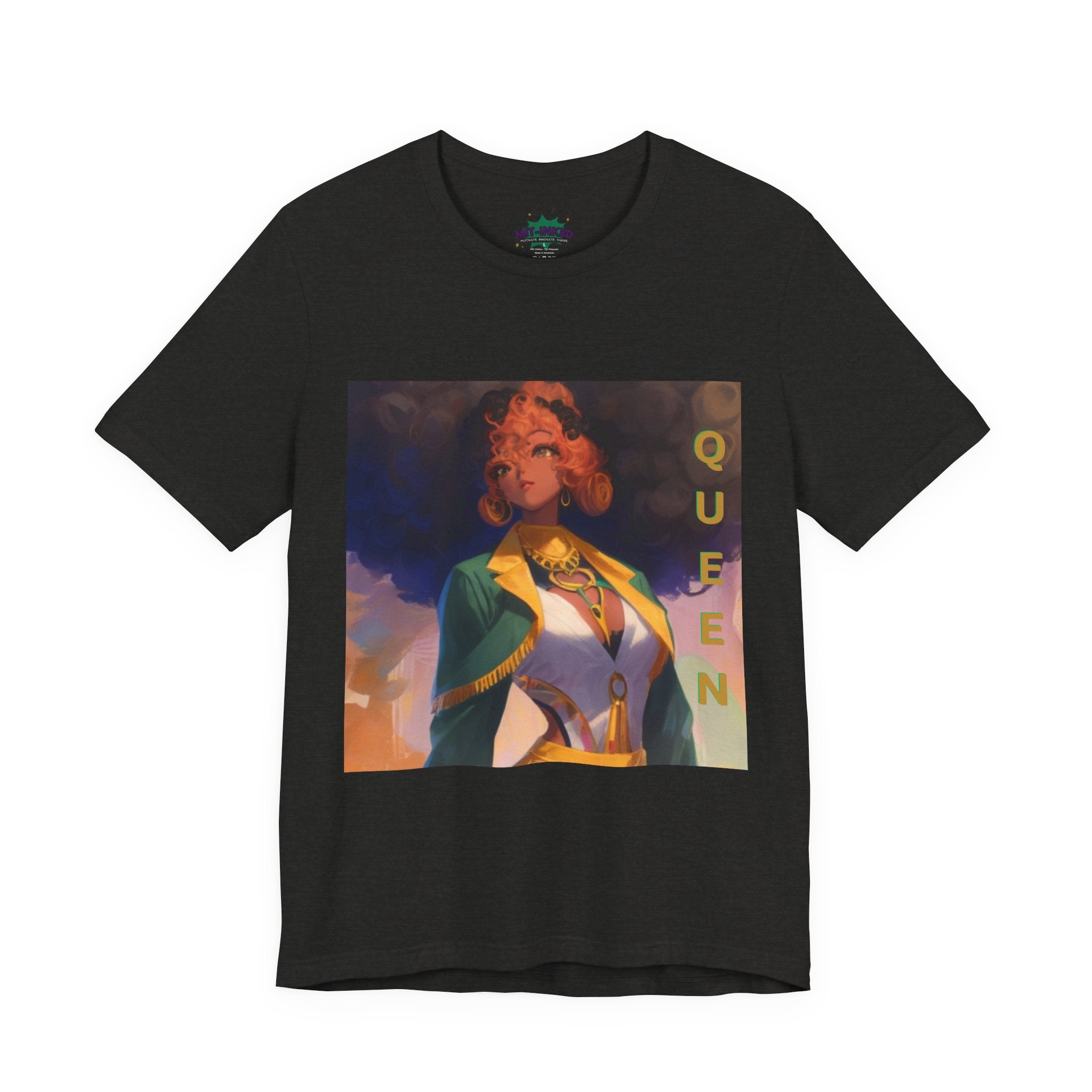 MIT-Inked Regal Afro-Futurist Queen Portrait Self-Love Graphic Tee