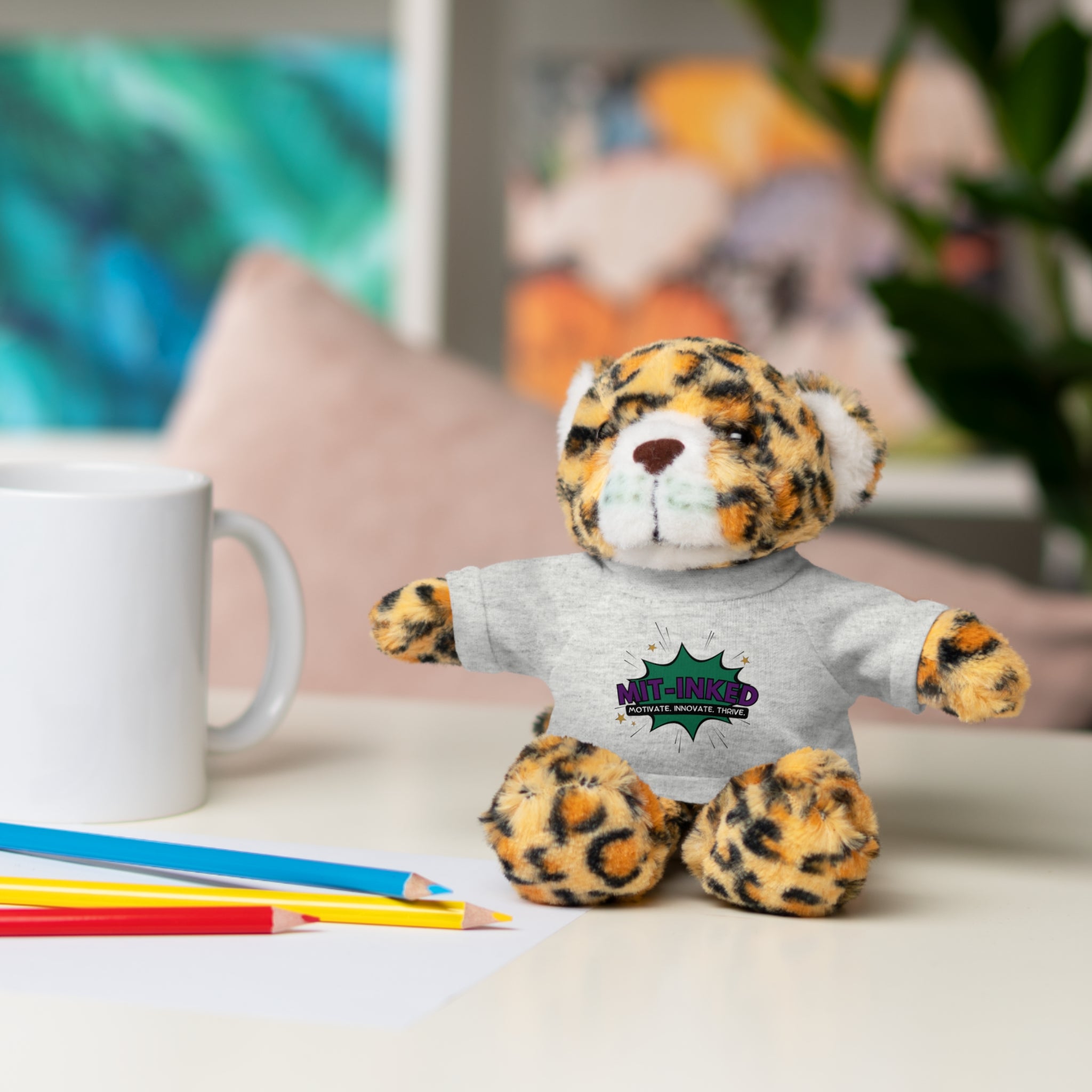 Plush Toy with MIT-Inked Graphic Tee — Cute Stuffed Animal Gift