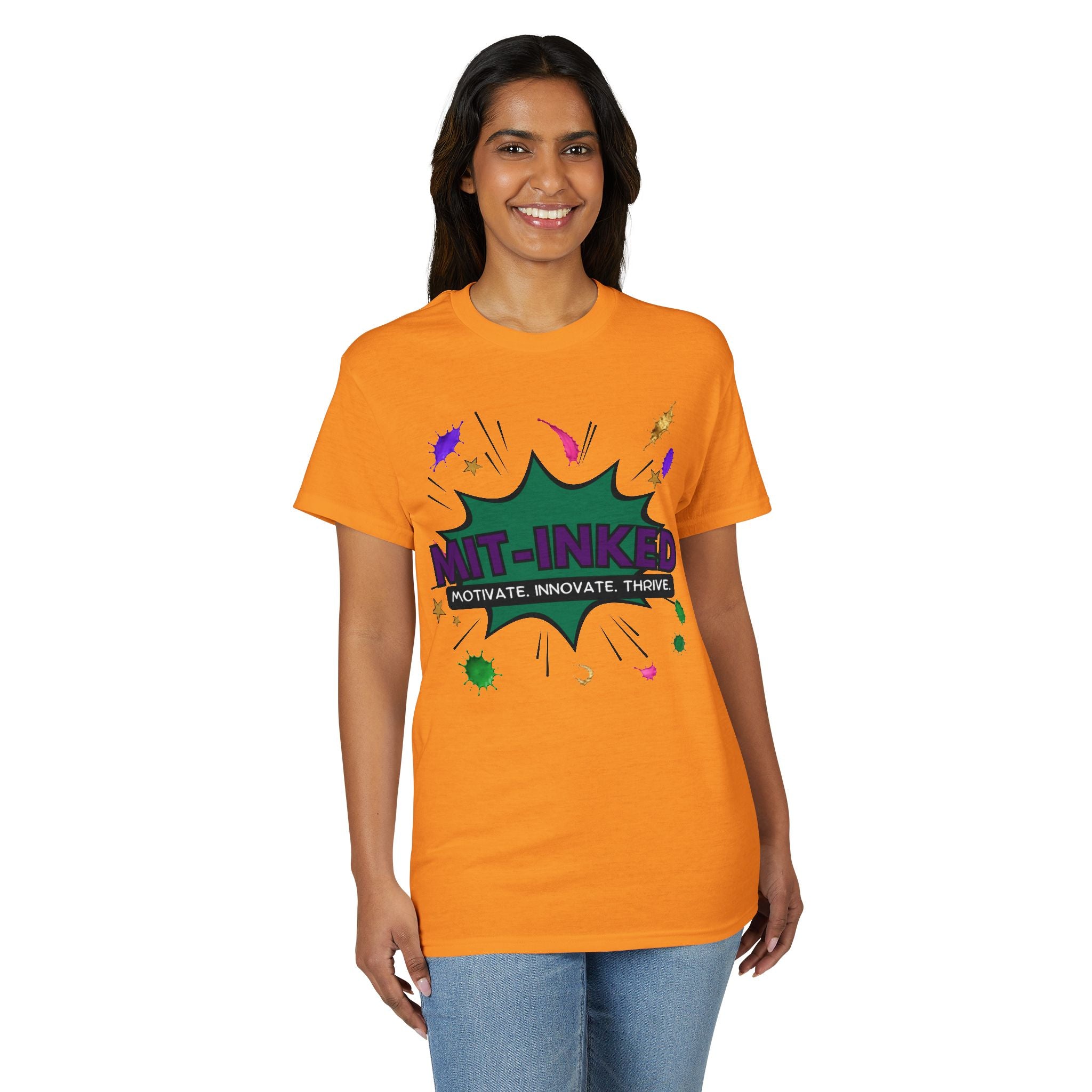 MIT-Inked Comic Art Logo T-Shirt | Motivate Innovate Thrive Graphic Tee Printify
